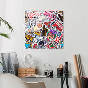 Quadro Decorativo em Vidro Temperado UV-816, Multicolor, 50x50 cm (4 mm)