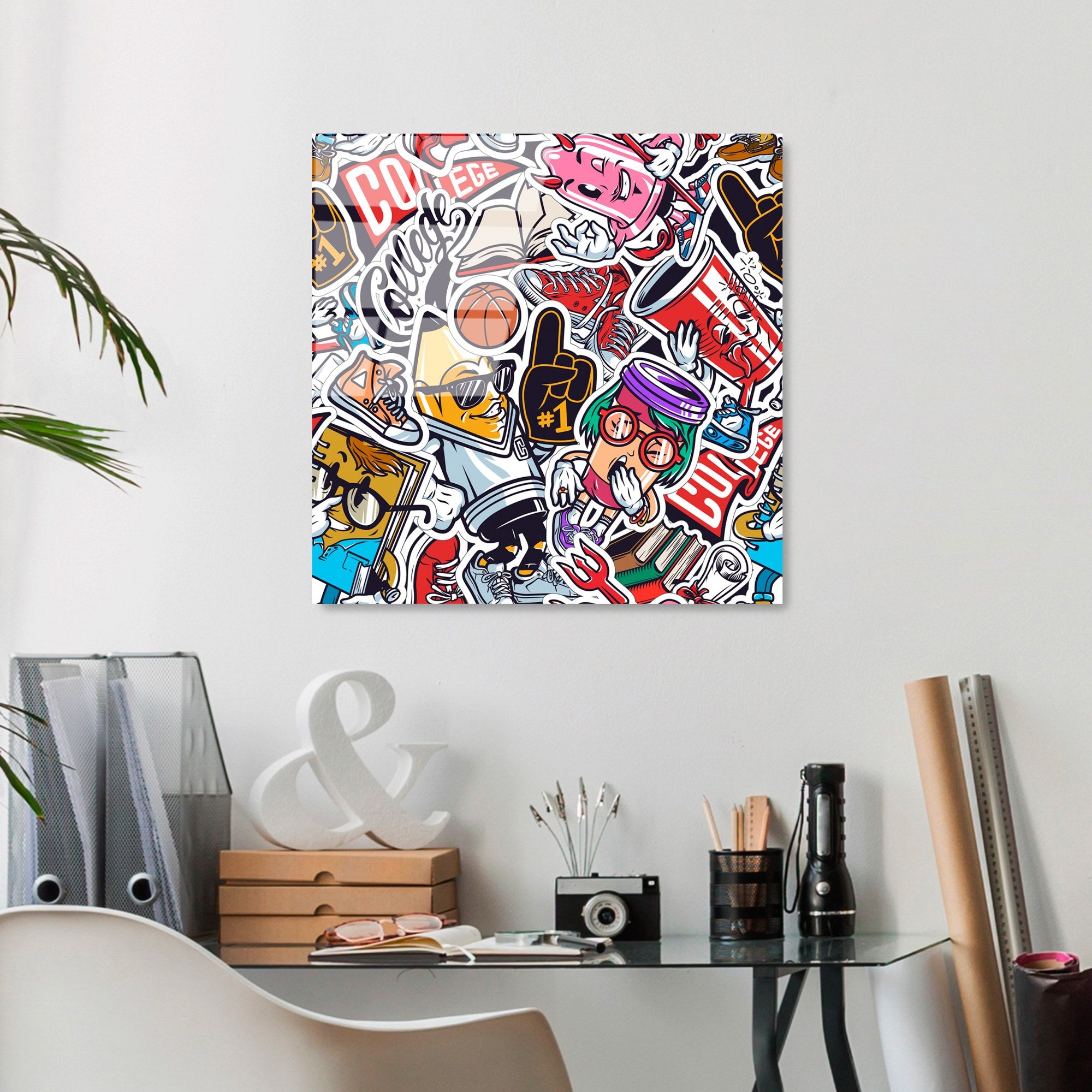 Quadro Decorativo em Vidro Temperado UV-816, Multicolor, 50x50 cm (4 mm)