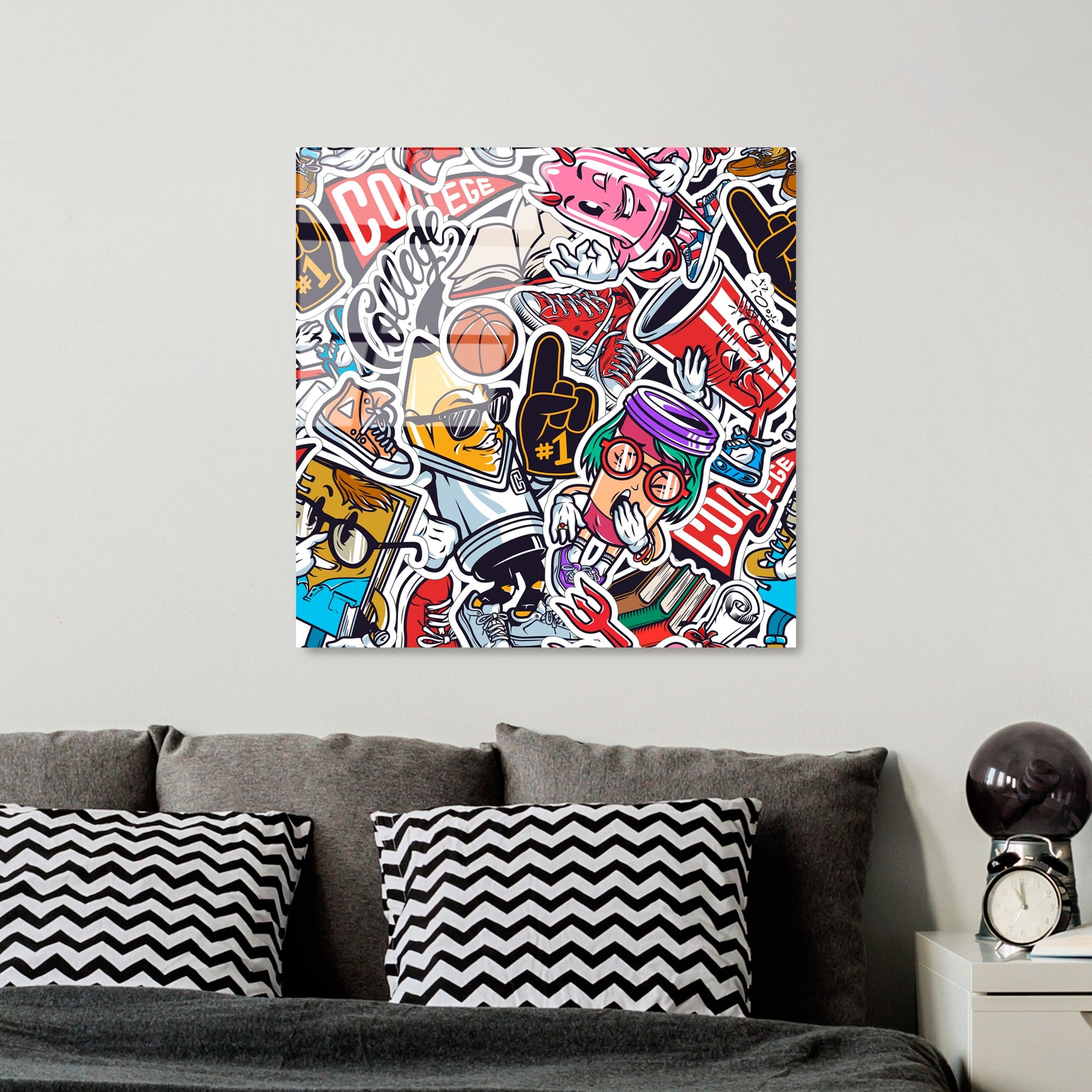 Quadro Decorativo em Vidro Temperado UV-816, Multicolor, 50x50 cm (4 mm)