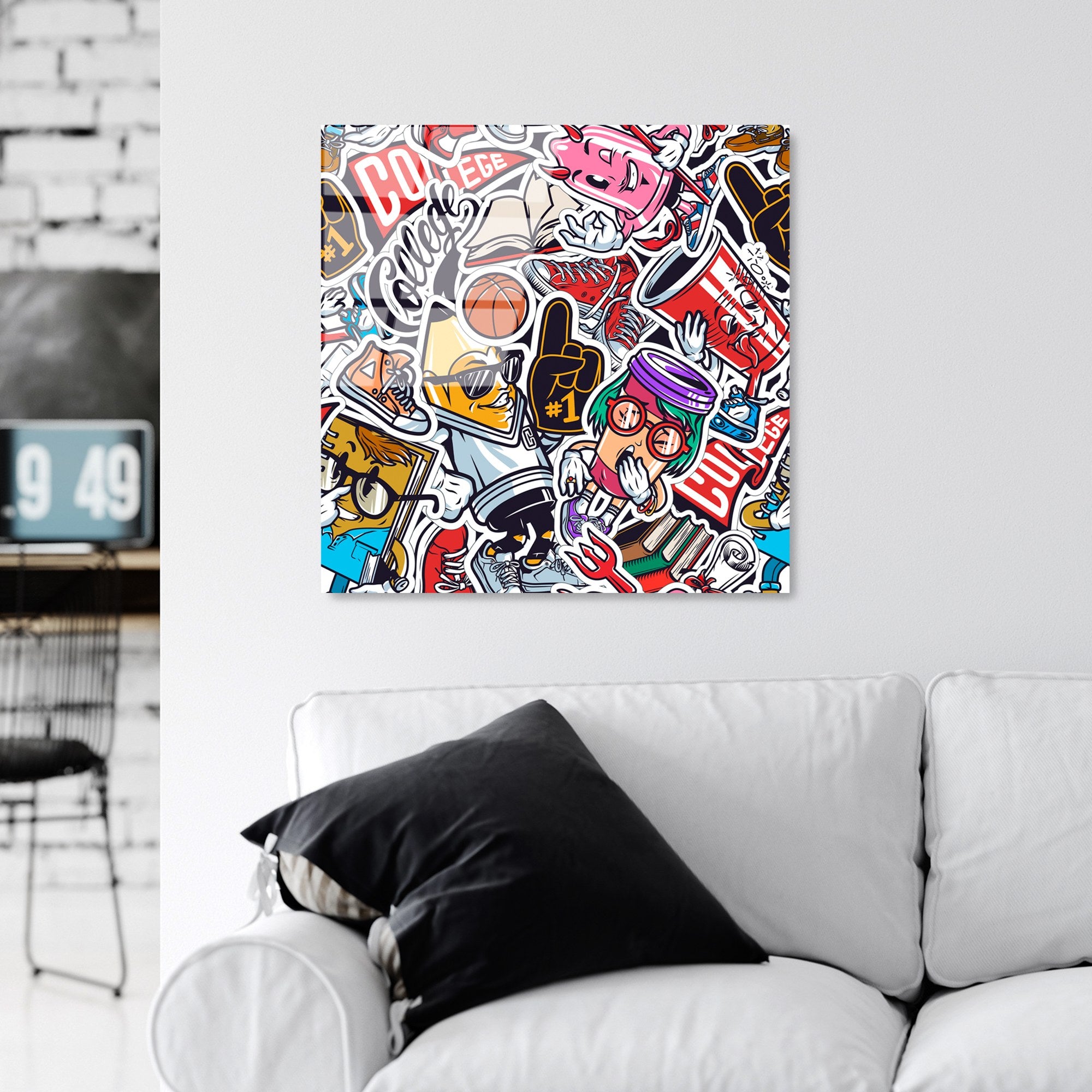 Quadro Decorativo em Vidro Temperado UV-816, Multicolor, 50x50 cm (4 mm)