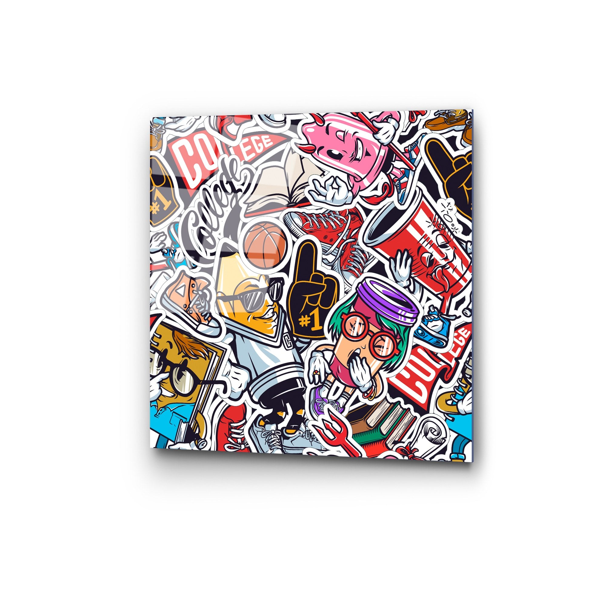 Quadro Decorativo em Vidro Temperado UV-816, Multicolor, 50x50 cm (4 mm)