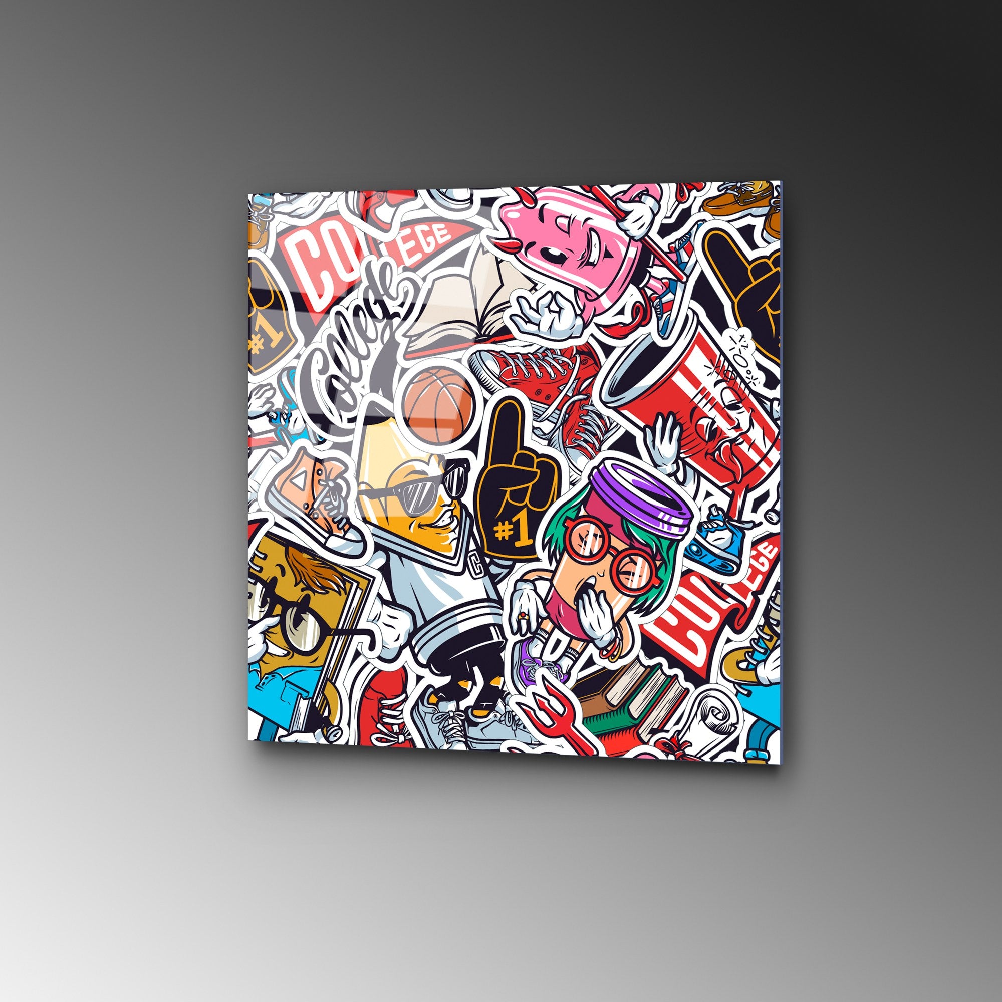 Quadro Decorativo em Vidro Temperado UV-816, Multicolor, 50x50 cm (4 mm)