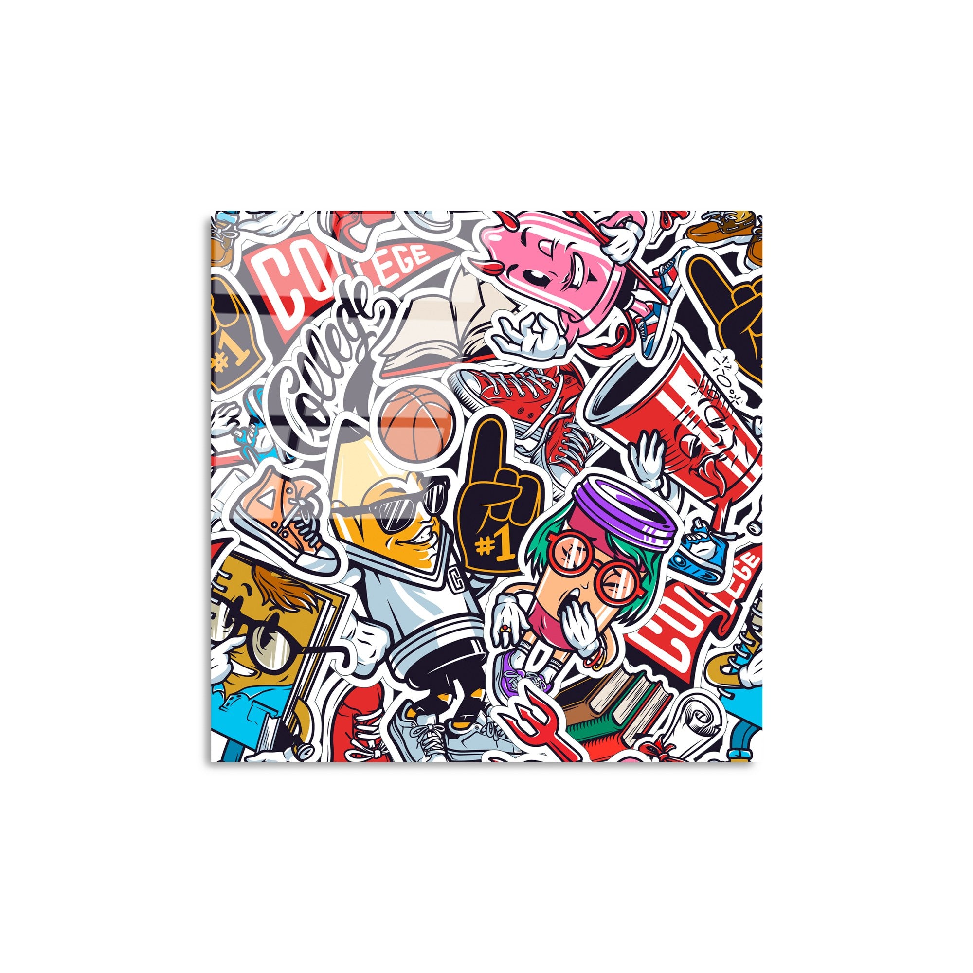 Quadro Decorativo em Vidro Temperado UV-816, Multicolor, 50x50 cm (4 mm)