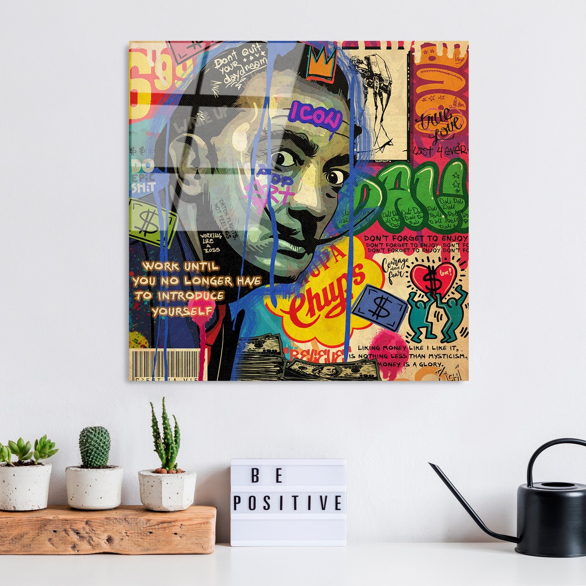 Quadro Decorativo em Vidro Temperado UV-817, Multicolor, 50 x 50 cm (4 mm)