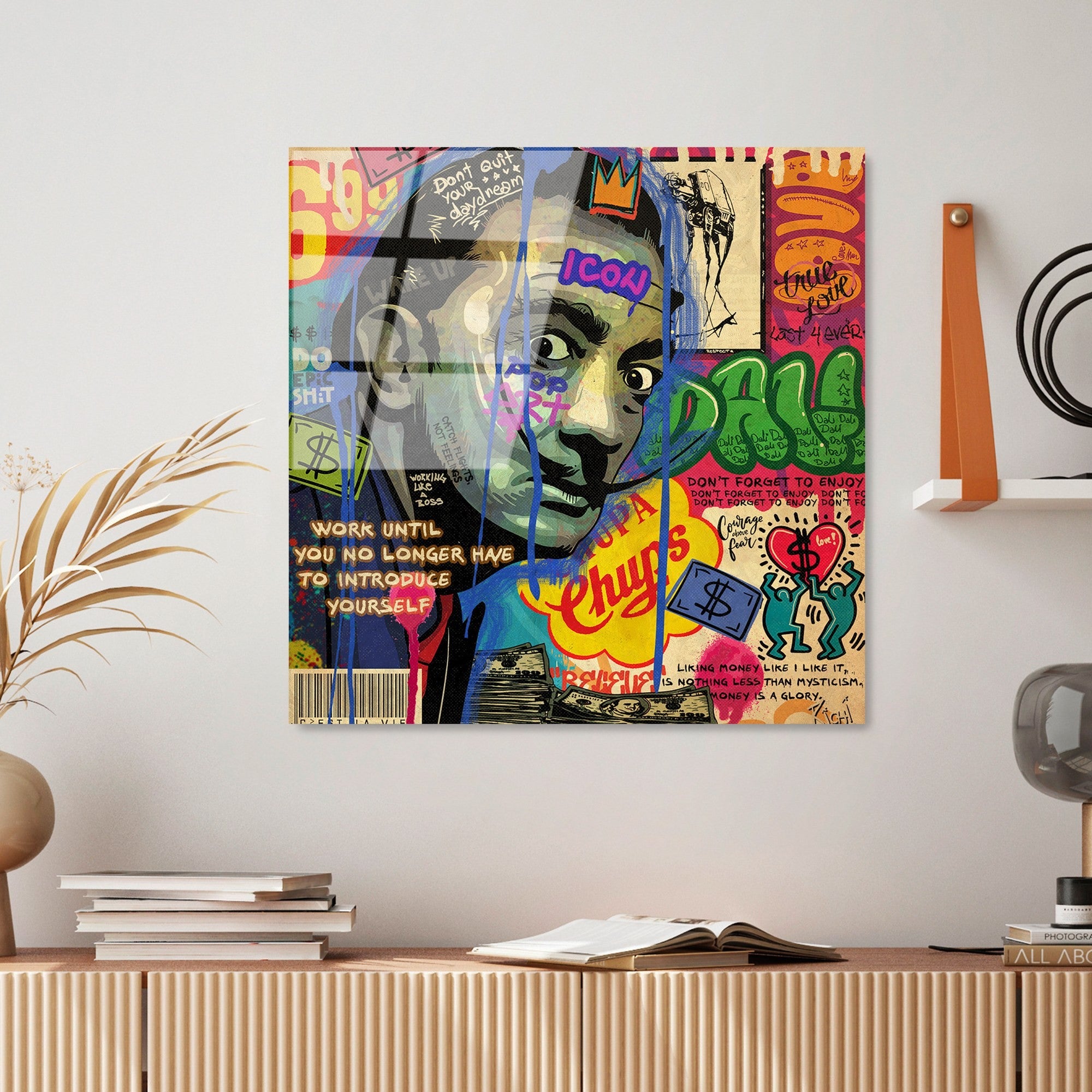 Quadro Decorativo em Vidro Temperado UV-817, Multicolor, 50 x 50 cm (4 mm)