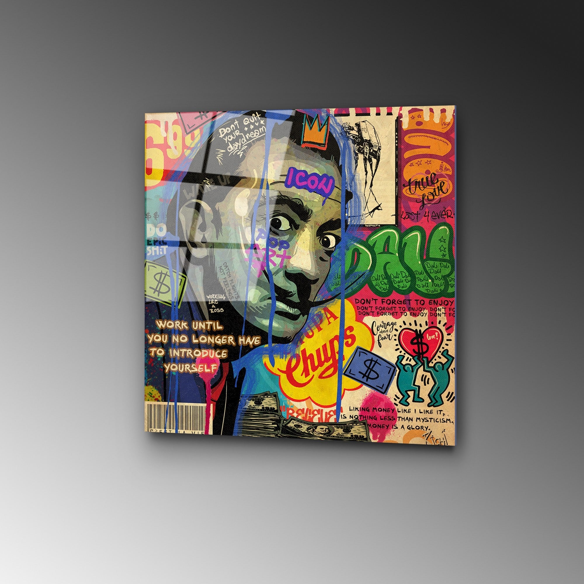 Quadro Decorativo em Vidro Temperado UV-817, Multicolor, 50 x 50 cm (4 mm)