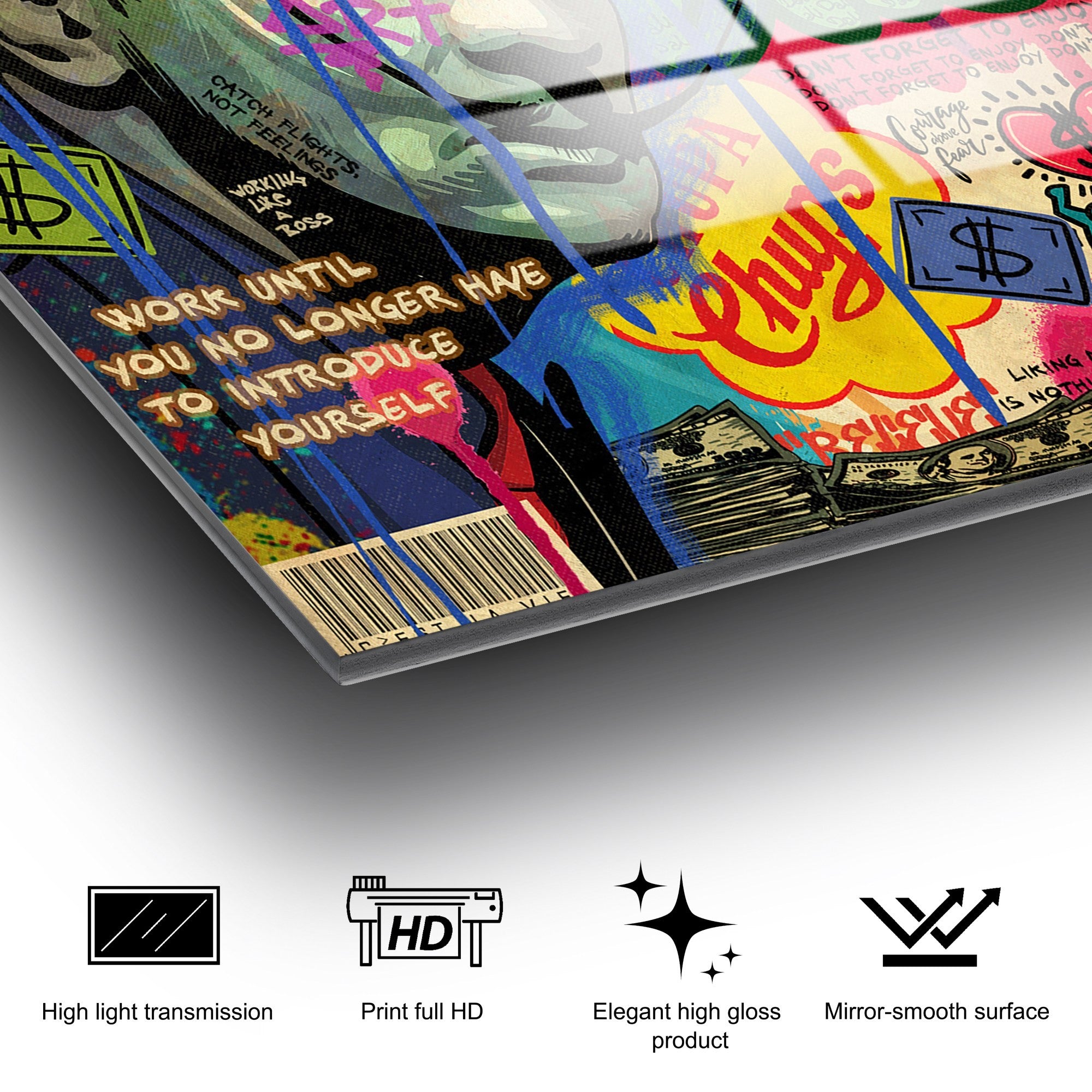 Quadro Decorativo em Vidro Temperado UV-817, Multicolor, 50 x 50 cm (4 mm)