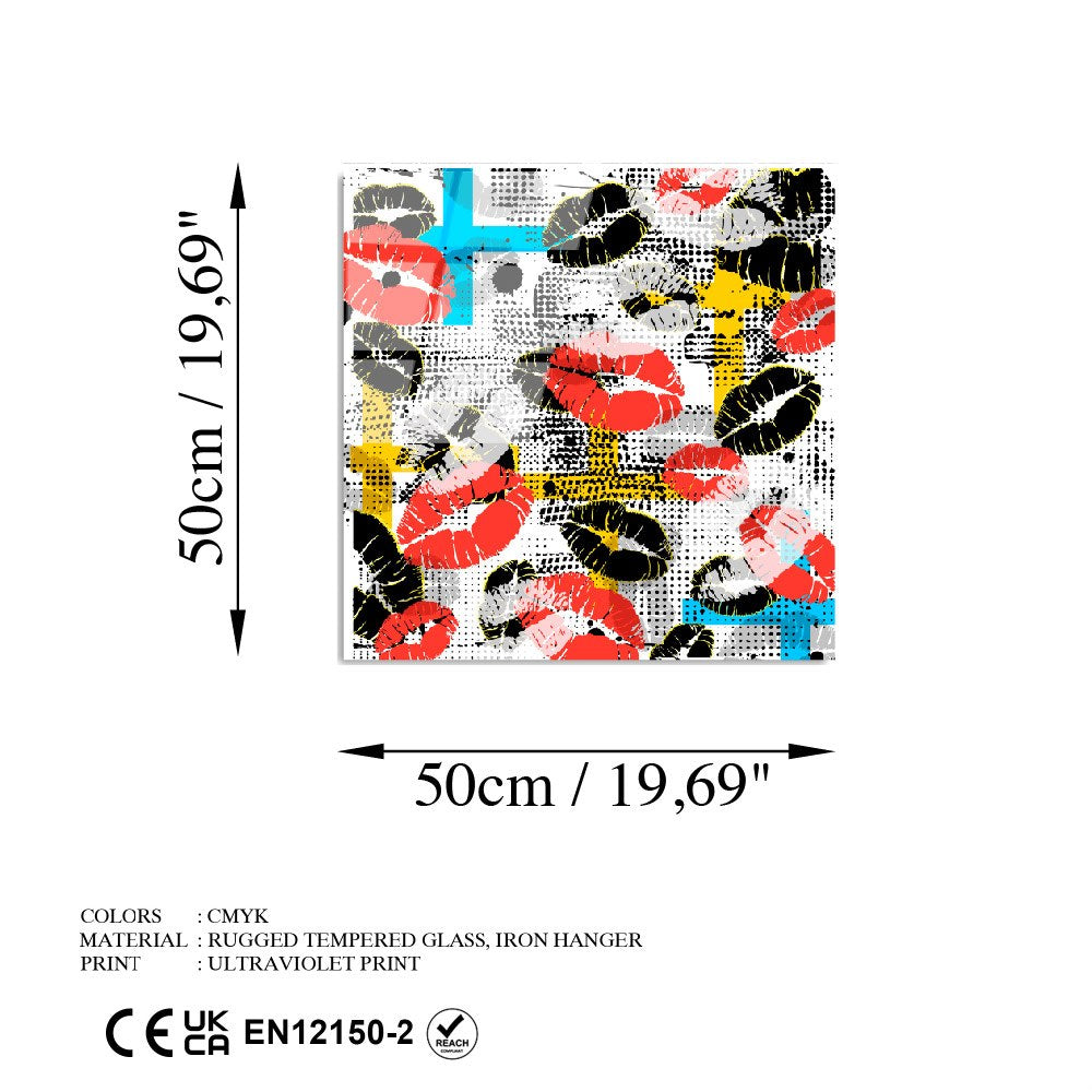 Quadro Decorativo em Vidro 100% Temperado (4 mm) UV-818, Multicolor, 50 x 50 cm