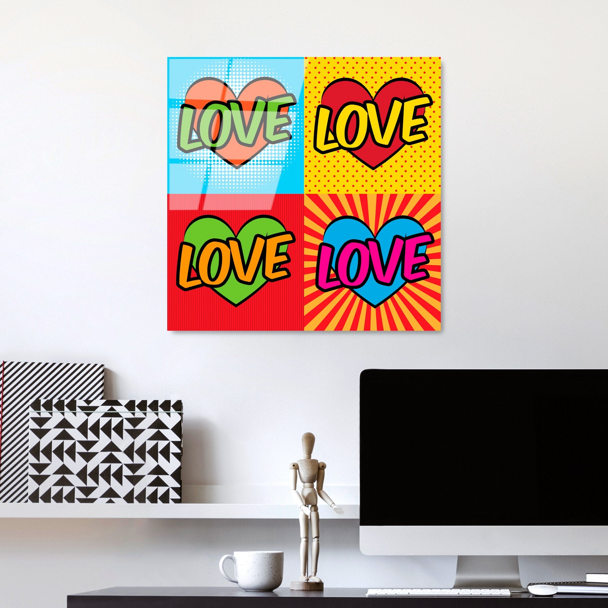 Quadro Decorativo em Vidro Temperado UV-819, Multicolor, 50 x 50 cm (4 mm)