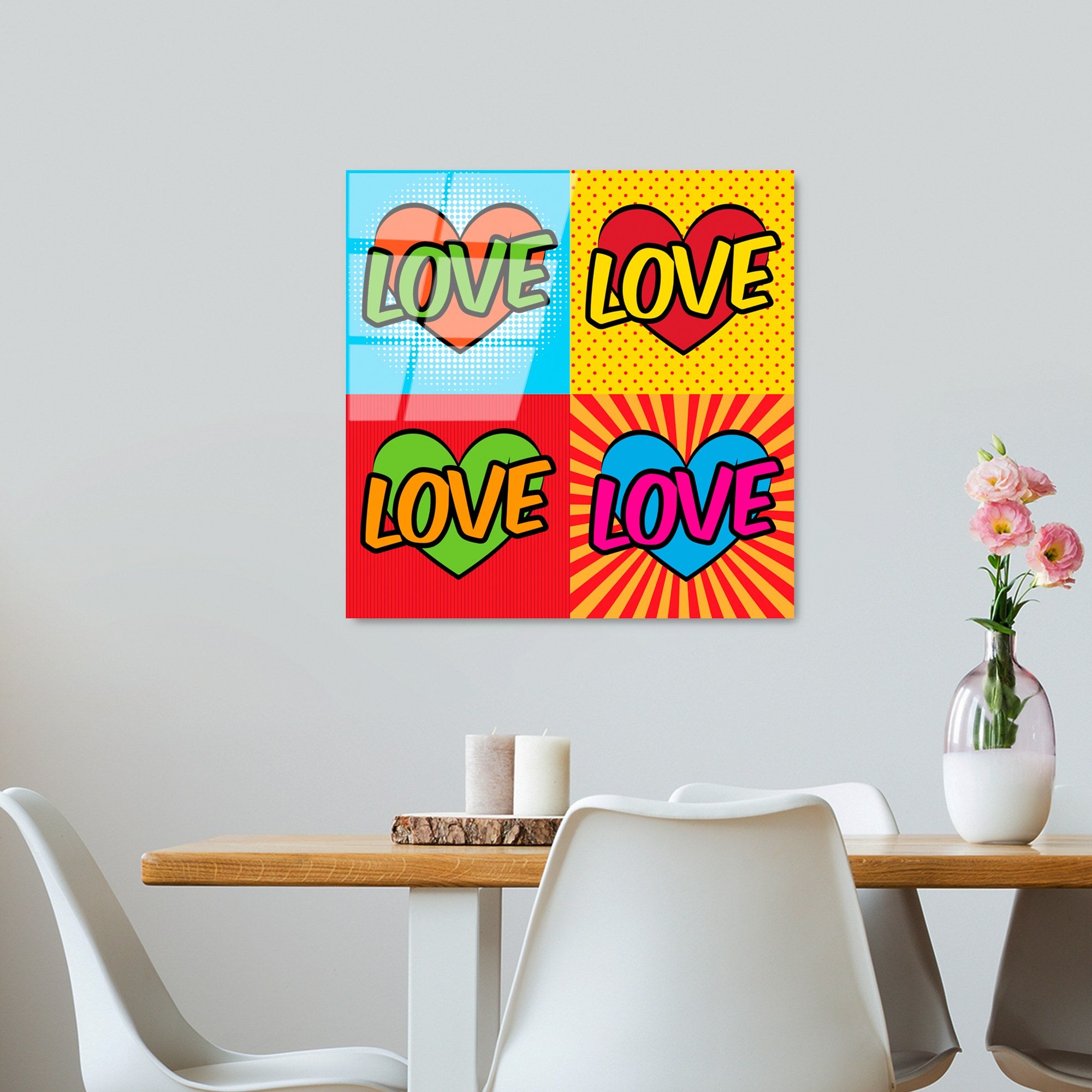 Quadro Decorativo em Vidro Temperado UV-819, Multicolor, 50 x 50 cm (4 mm)