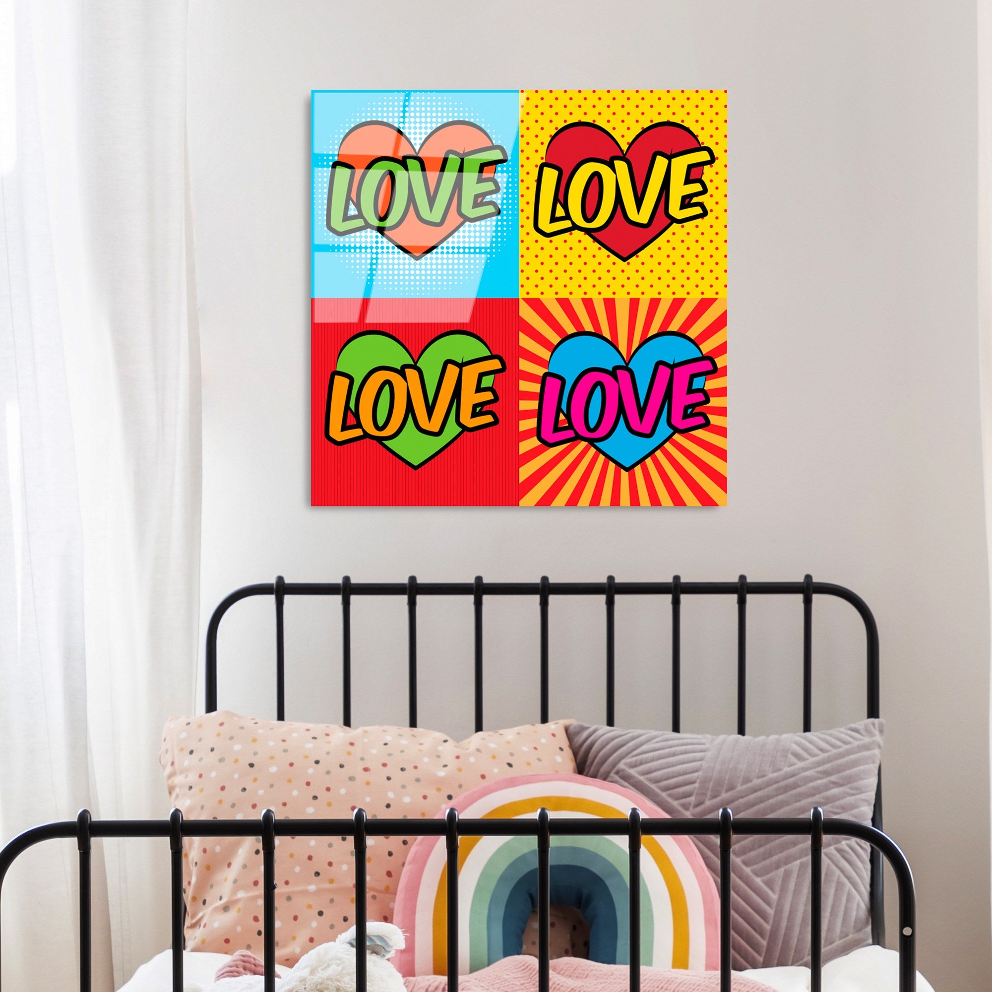 Quadro Decorativo em Vidro Temperado UV-819, Multicolor, 50 x 50 cm (4 mm)