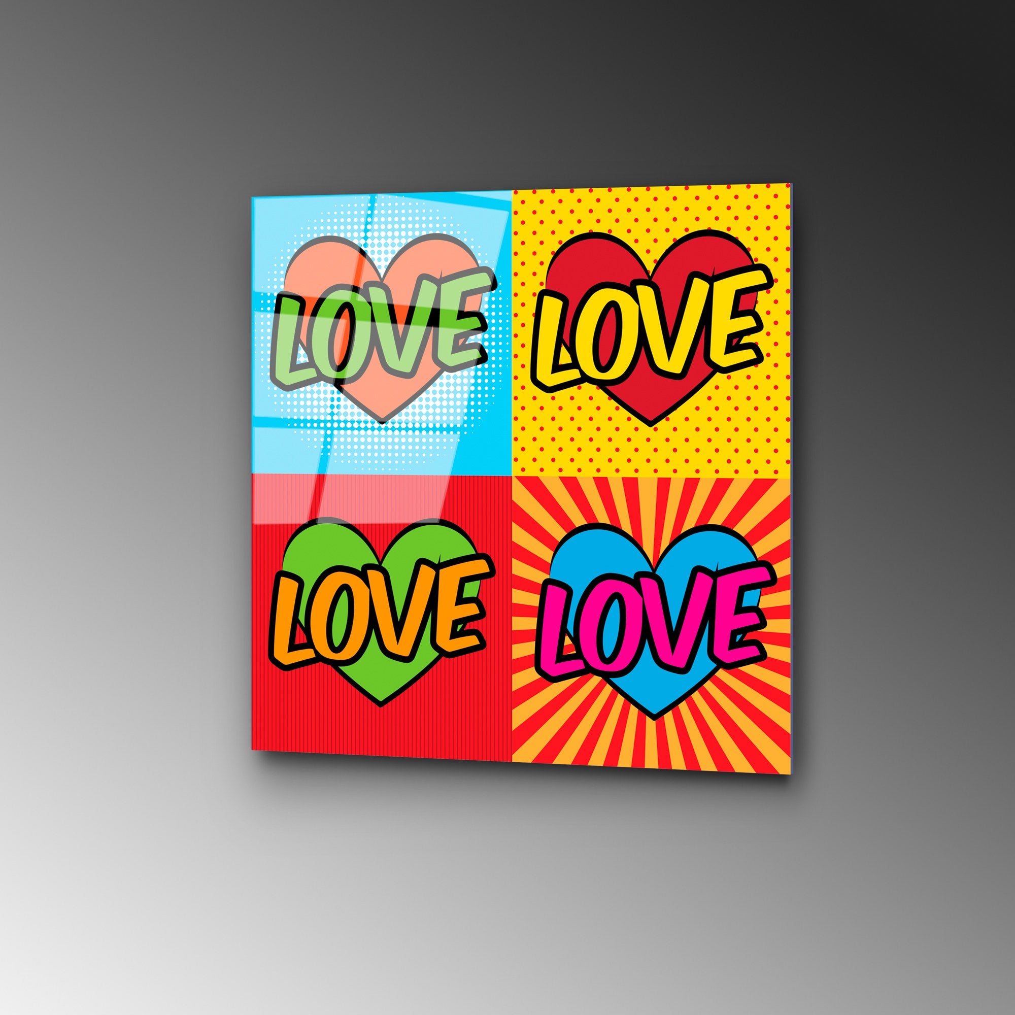 Quadro Decorativo em Vidro Temperado UV-819, Multicolor, 50 x 50 cm (4 mm)