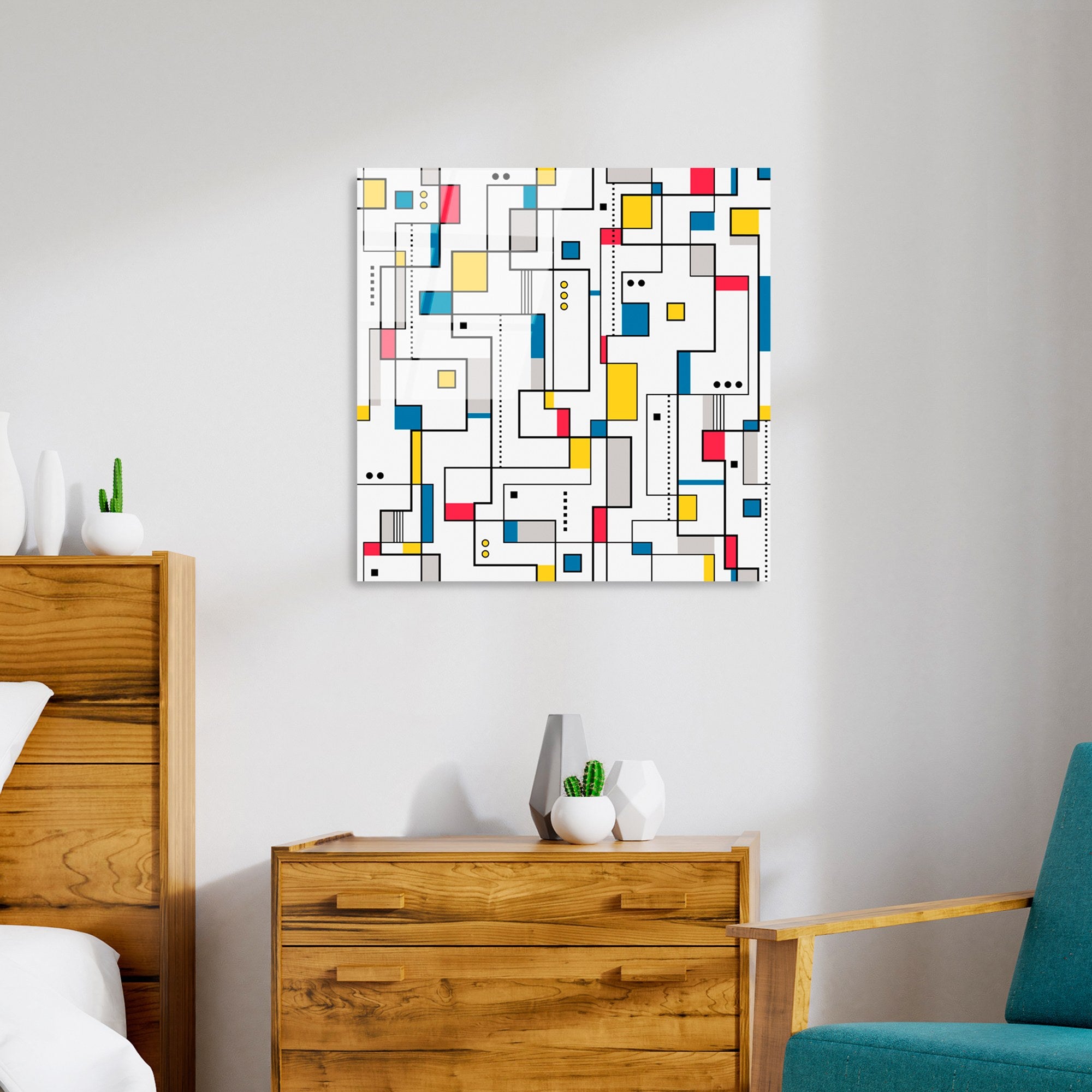 Quadro Decorativo em Vidro 100% Temperado UV-820, 50x50 cm, Multicolor (4 mm)