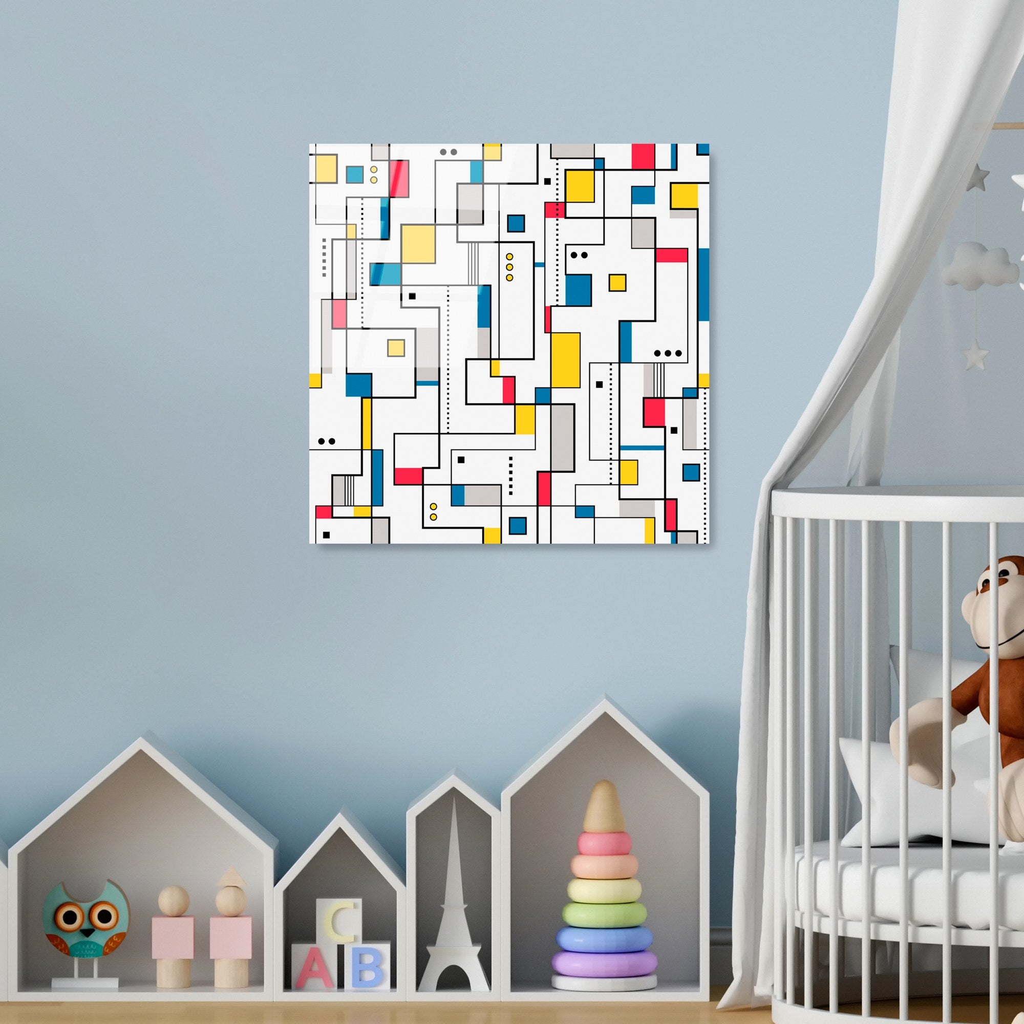 Quadro Decorativo em Vidro 100% Temperado UV-820, 50x50 cm, Multicolor (4 mm)