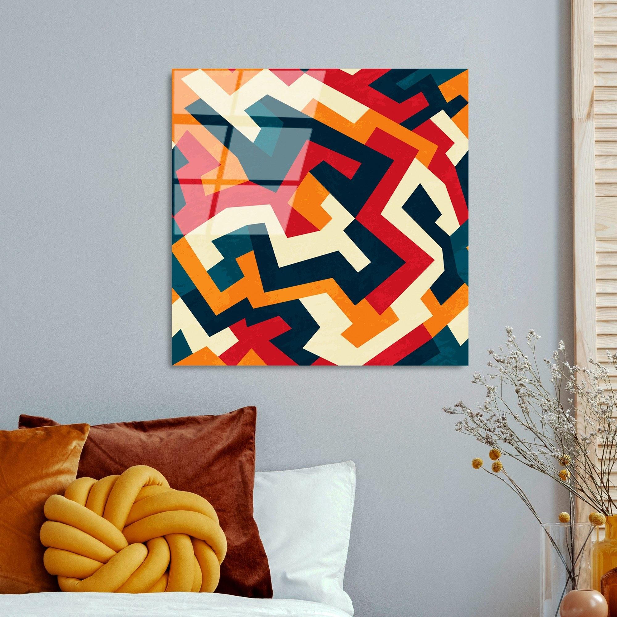 Quadro Decorativo em Vidro Temperado UV-821, Multicolor, 50 x 50 cm (4 mm)