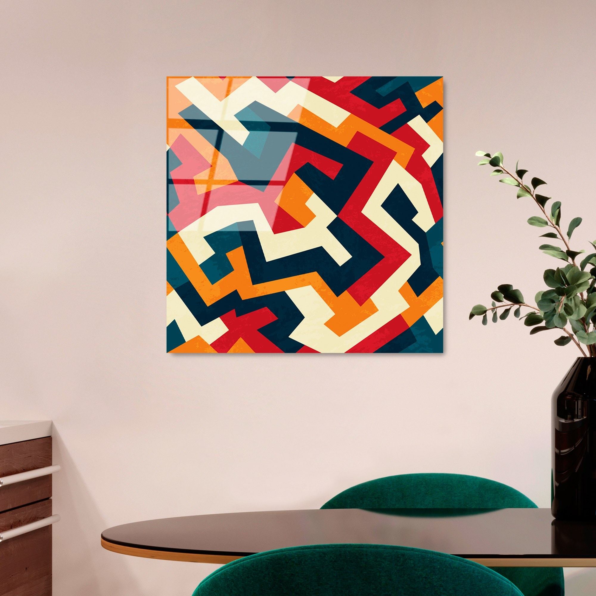 Quadro Decorativo em Vidro Temperado UV-821, Multicolor, 50 x 50 cm (4 mm)