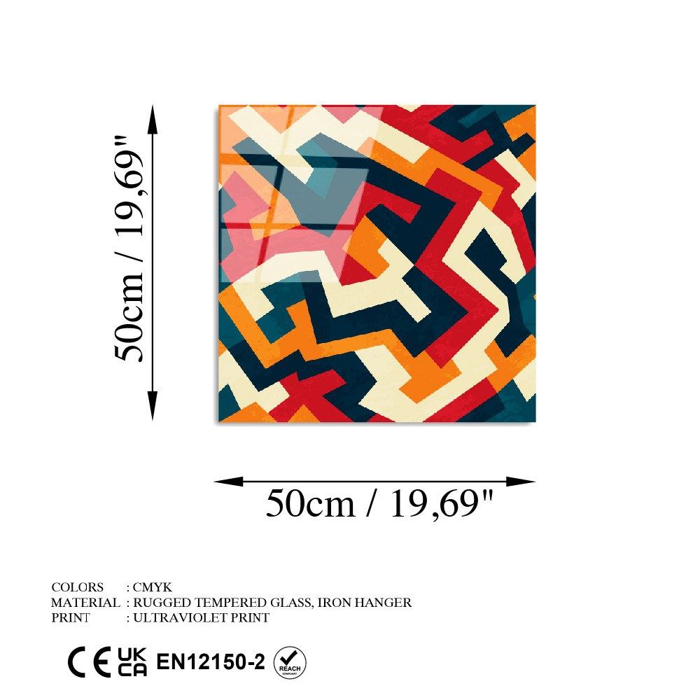 Quadro Decorativo em Vidro Temperado UV-821, Multicolor, 50 x 50 cm (4 mm)