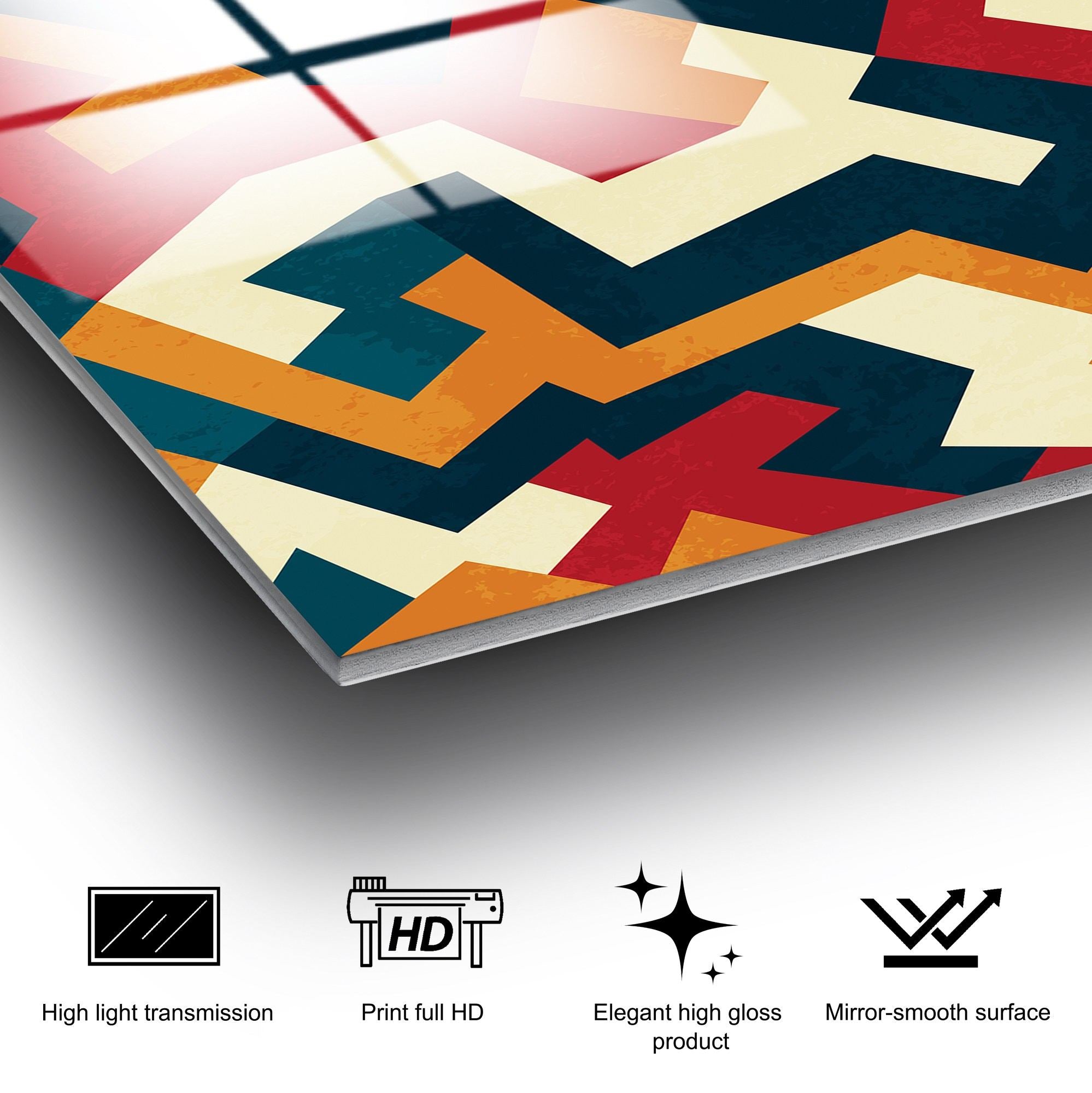 Quadro Decorativo em Vidro Temperado UV-821, Multicolor, 50 x 50 cm (4 mm)