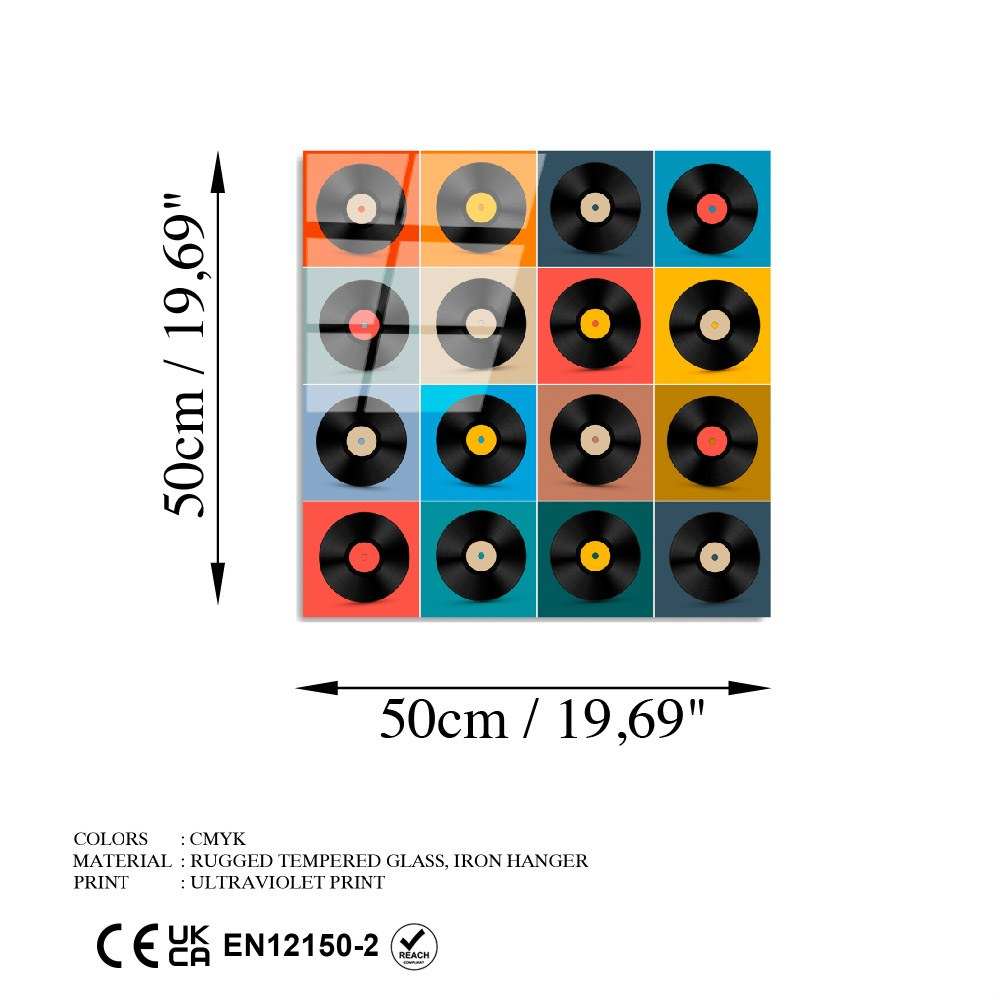 Quadro Decorativo em Vidro Temperado Multicolor 50 x 50 cm UV-822 (4 mm)