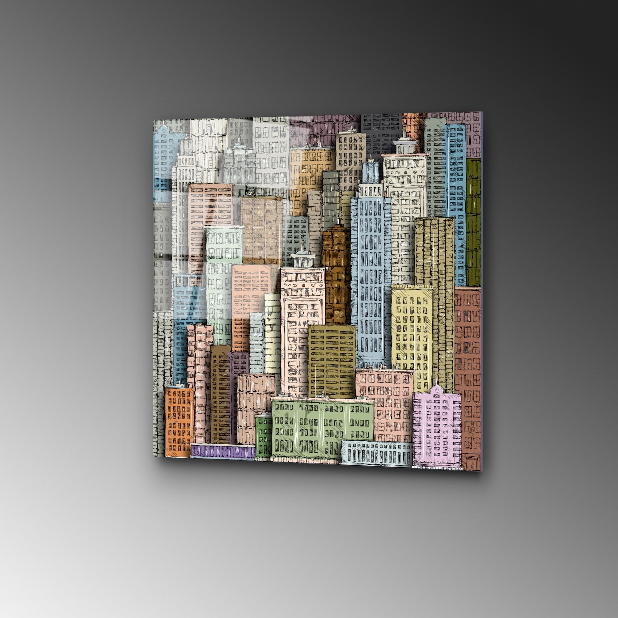 Quadro Decorativo em Vidro Temperado UV-826, 50 x 50 cm, Multicolor (4 mm)