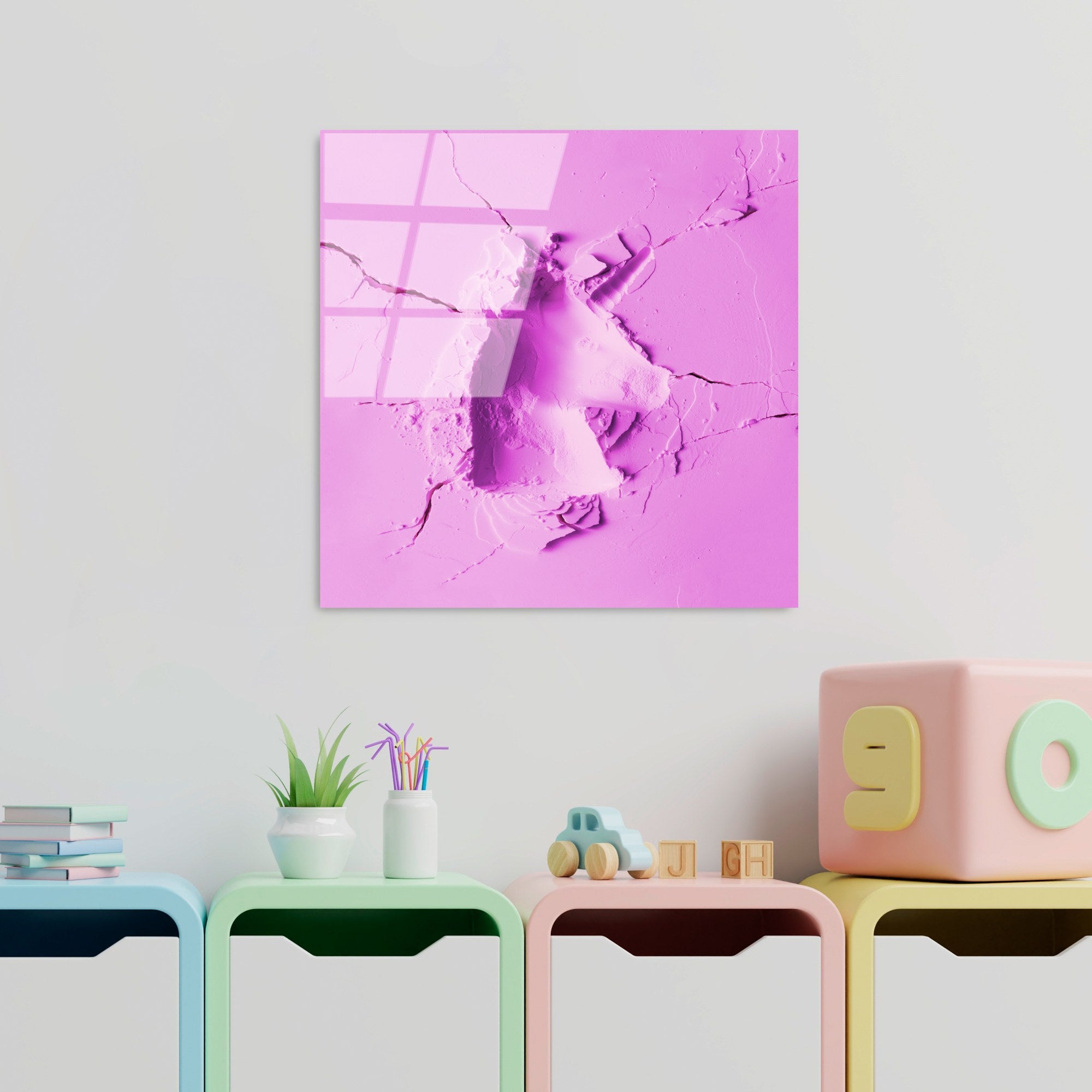 Quadro Decorativo em Vidro Temperado UV-827, 50 x 50 cm, Multicolor (4 mm)