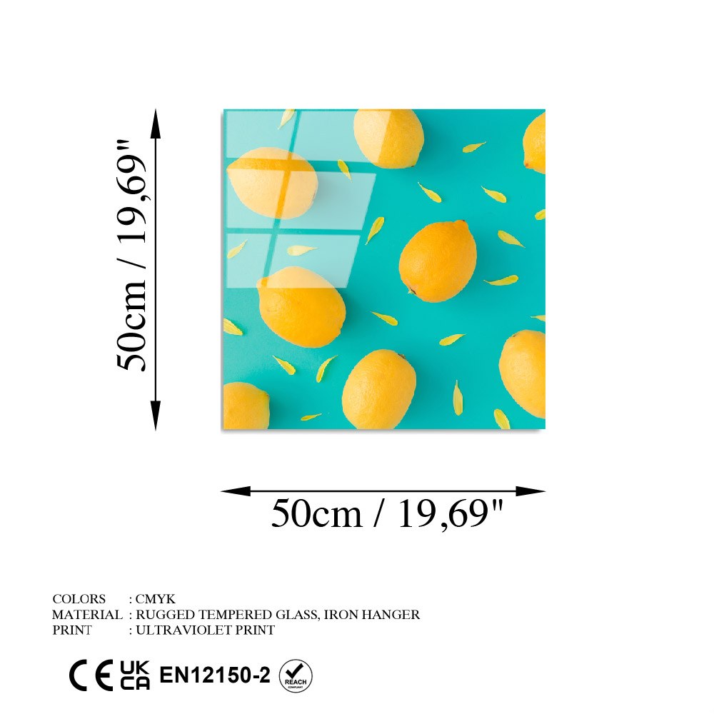 Quadro Decorativo em Vidro Temperado 100% UV-829, Multicolor, 50 x 50 cm (4 mm)