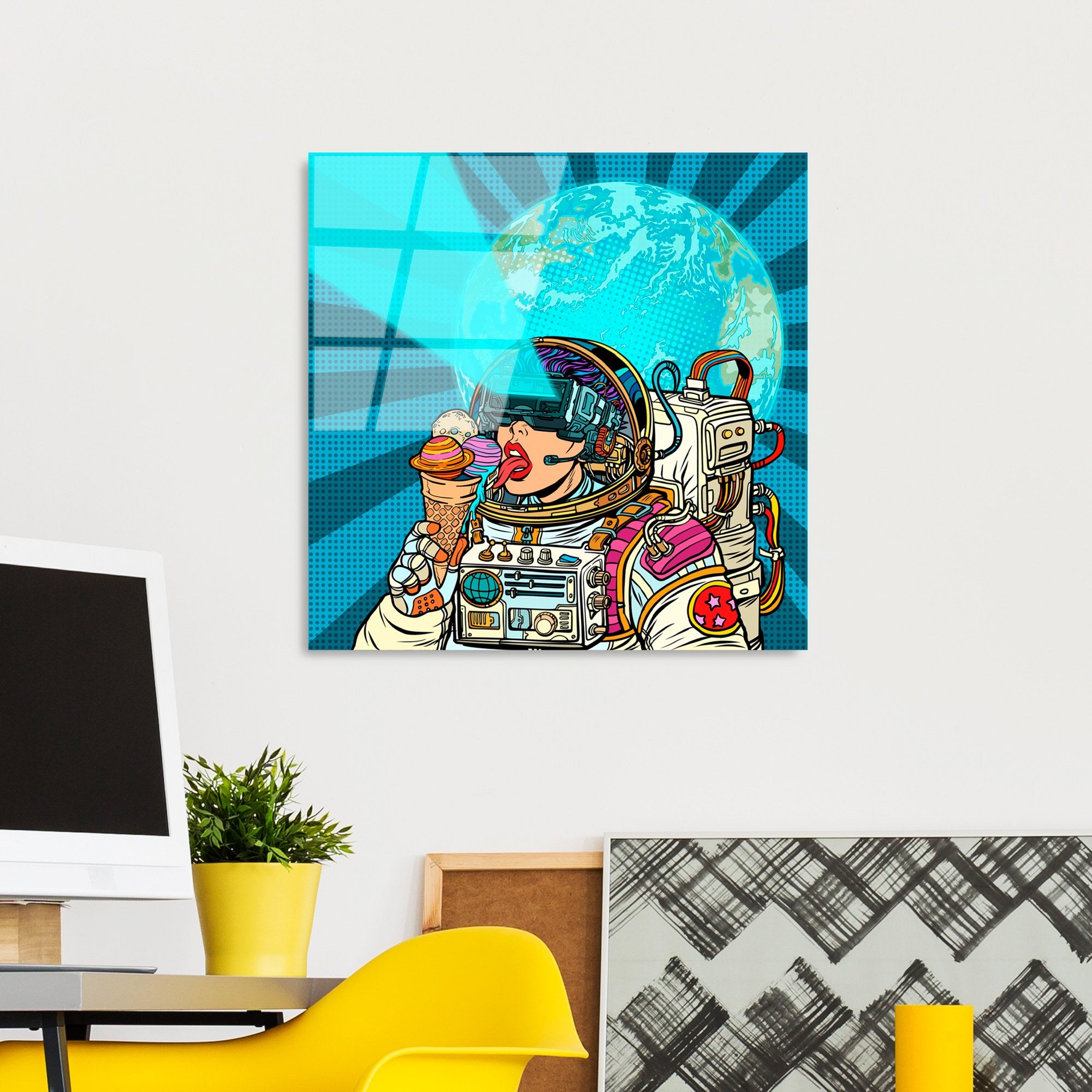 Quadro Decorativo em Vidro Temperado UV-831, 50 x 50 cm, Multicor, 4 mm