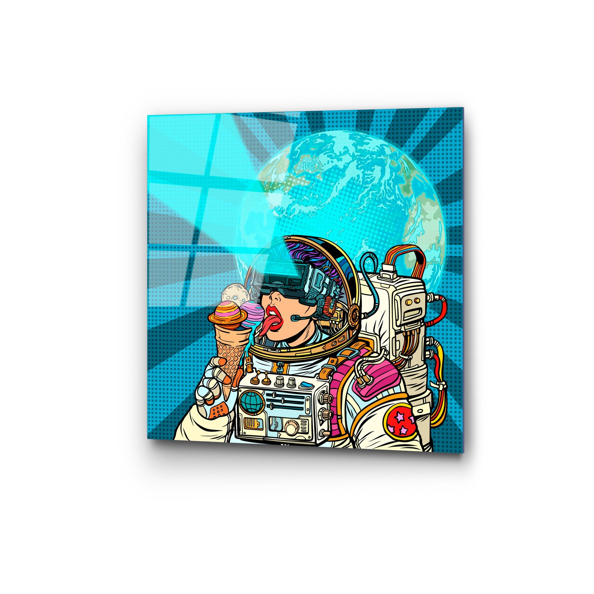 Quadro Decorativo em Vidro Temperado UV-831, 50 x 50 cm, Multicor, 4 mm