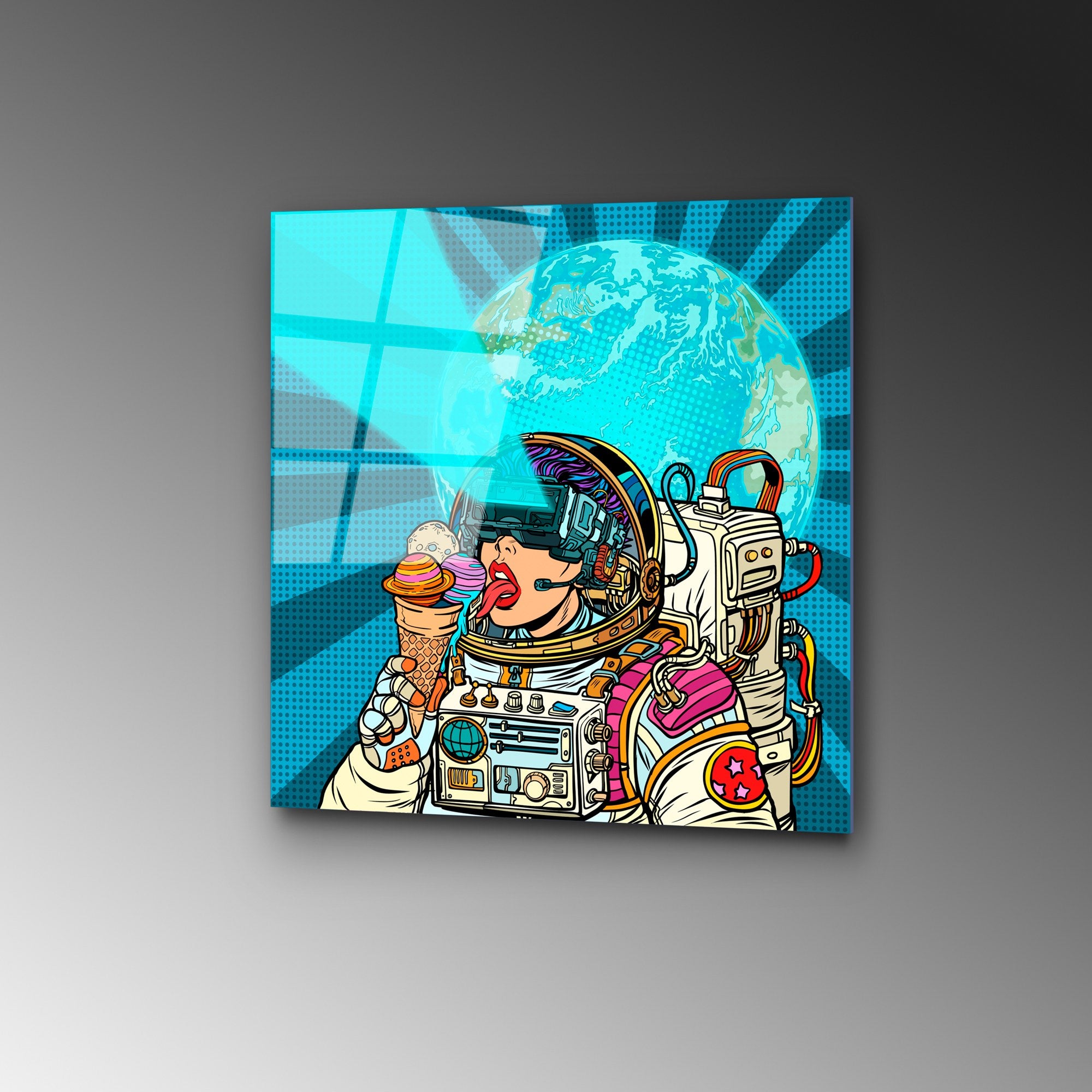 Quadro Decorativo em Vidro Temperado UV-831, 50 x 50 cm, Multicor, 4 mm