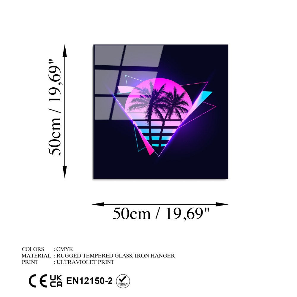 Quadro Decorativo em Vidro Temperado UV-832, Multicolor, 50 x 50 cm (4 mm)