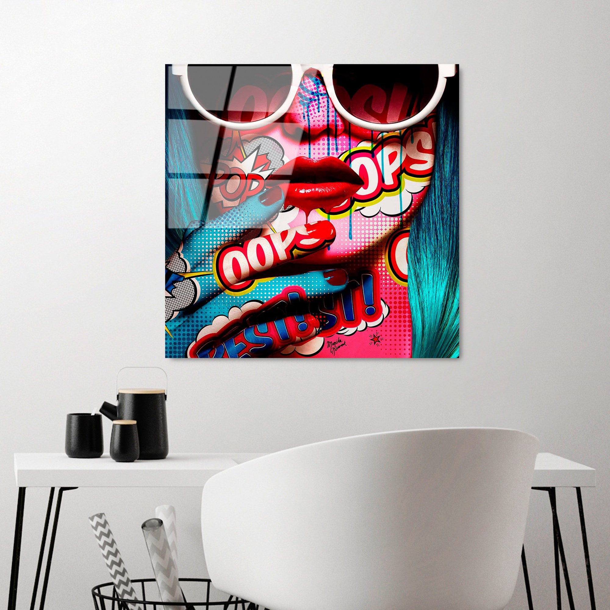 Quadro Decorativo em Vidro Temperado UV-836, 50 x 50 cm, Multicolor (4 mm)