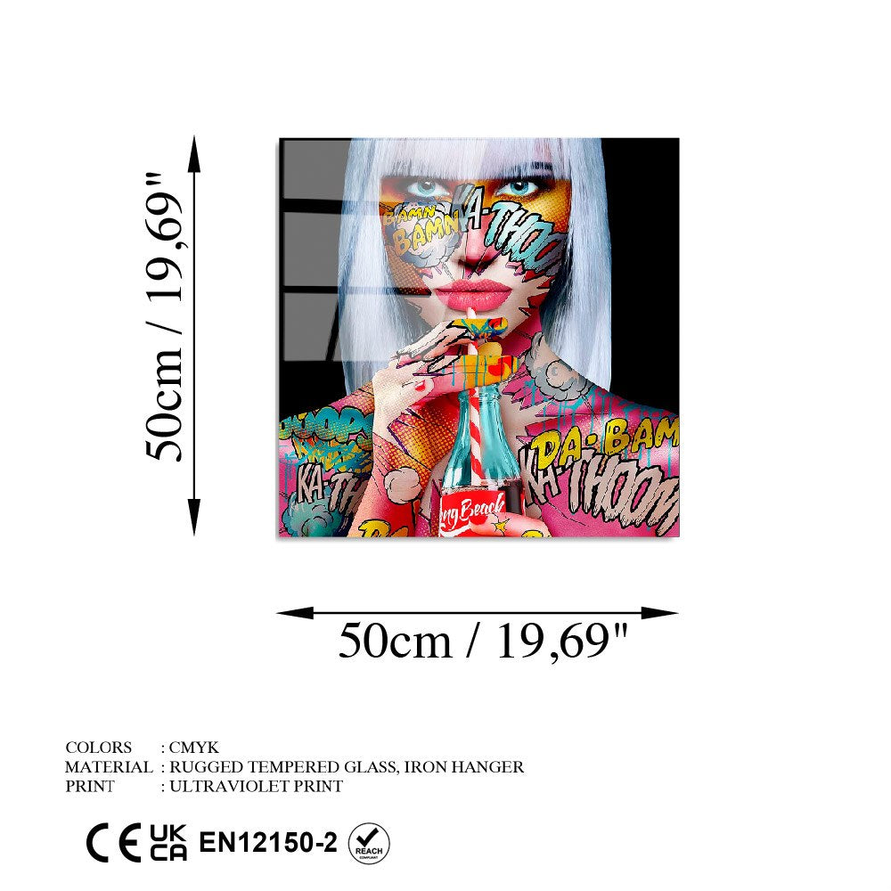 Quadro Decorativo em Vidro Temperado Multicolorido UV-837 – 50 x 50 cm (4 mm)