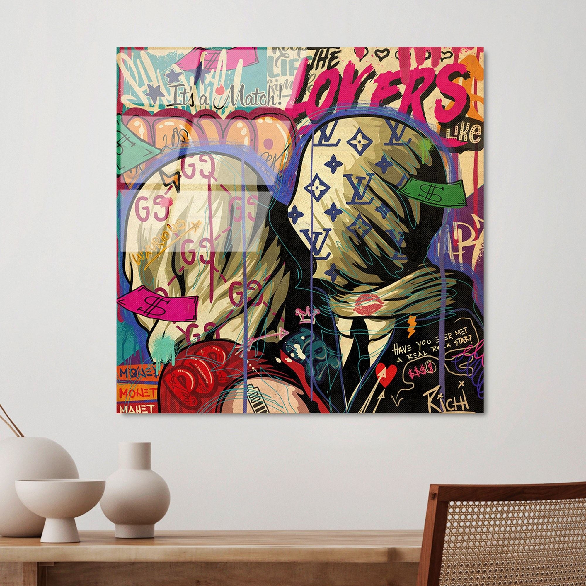 Quadro Decorativo em Vidro Temperado UV-838, Multicolor, 50 x 50 cm, 4 mm