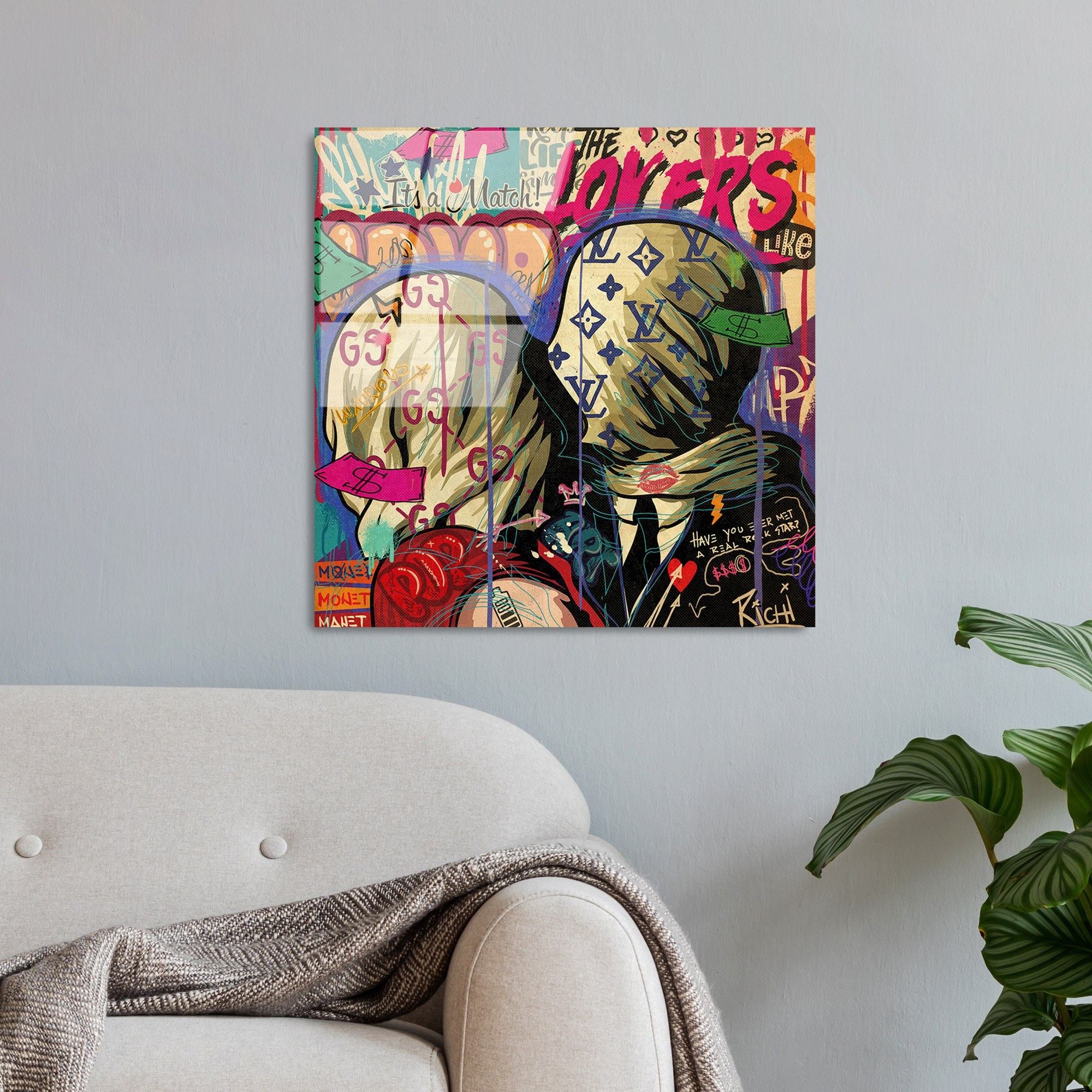 Quadro Decorativo em Vidro Temperado UV-838, Multicolor, 50 x 50 cm, 4 mm