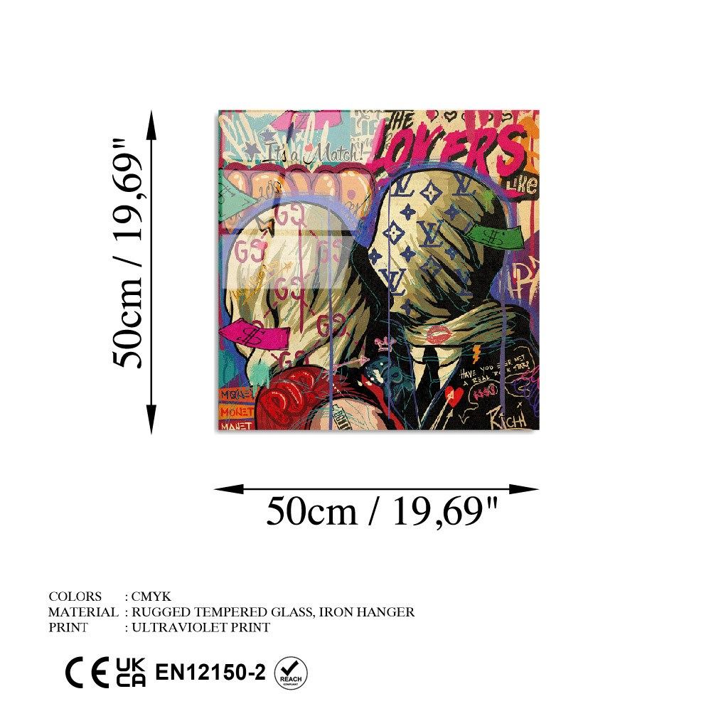 Quadro Decorativo em Vidro Temperado UV-838, Multicolor, 50 x 50 cm, 4 mm