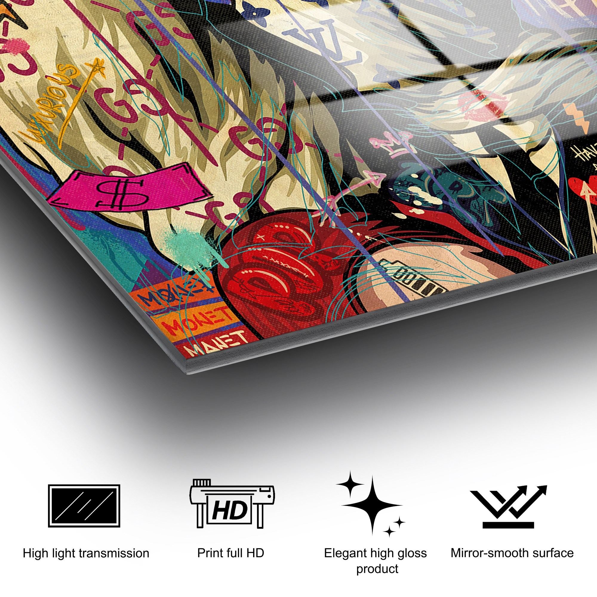 Quadro Decorativo em Vidro Temperado UV-838, Multicolor, 50 x 50 cm, 4 mm