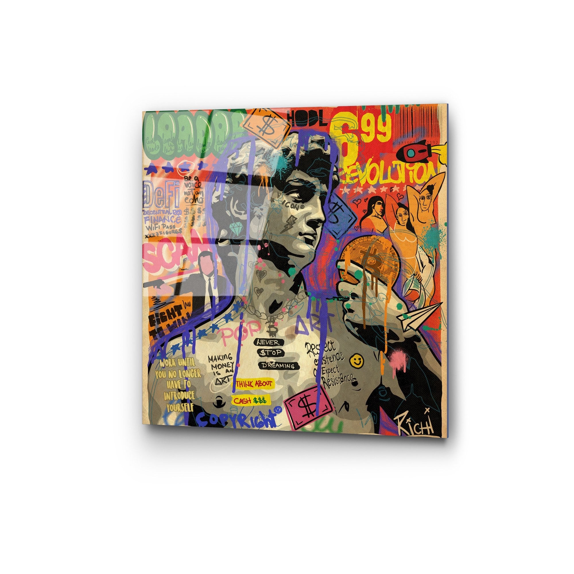 Quadro Decorativo em Vidro Temperado UV-839, Multicolor, 50 x 50 cm, 4 mm