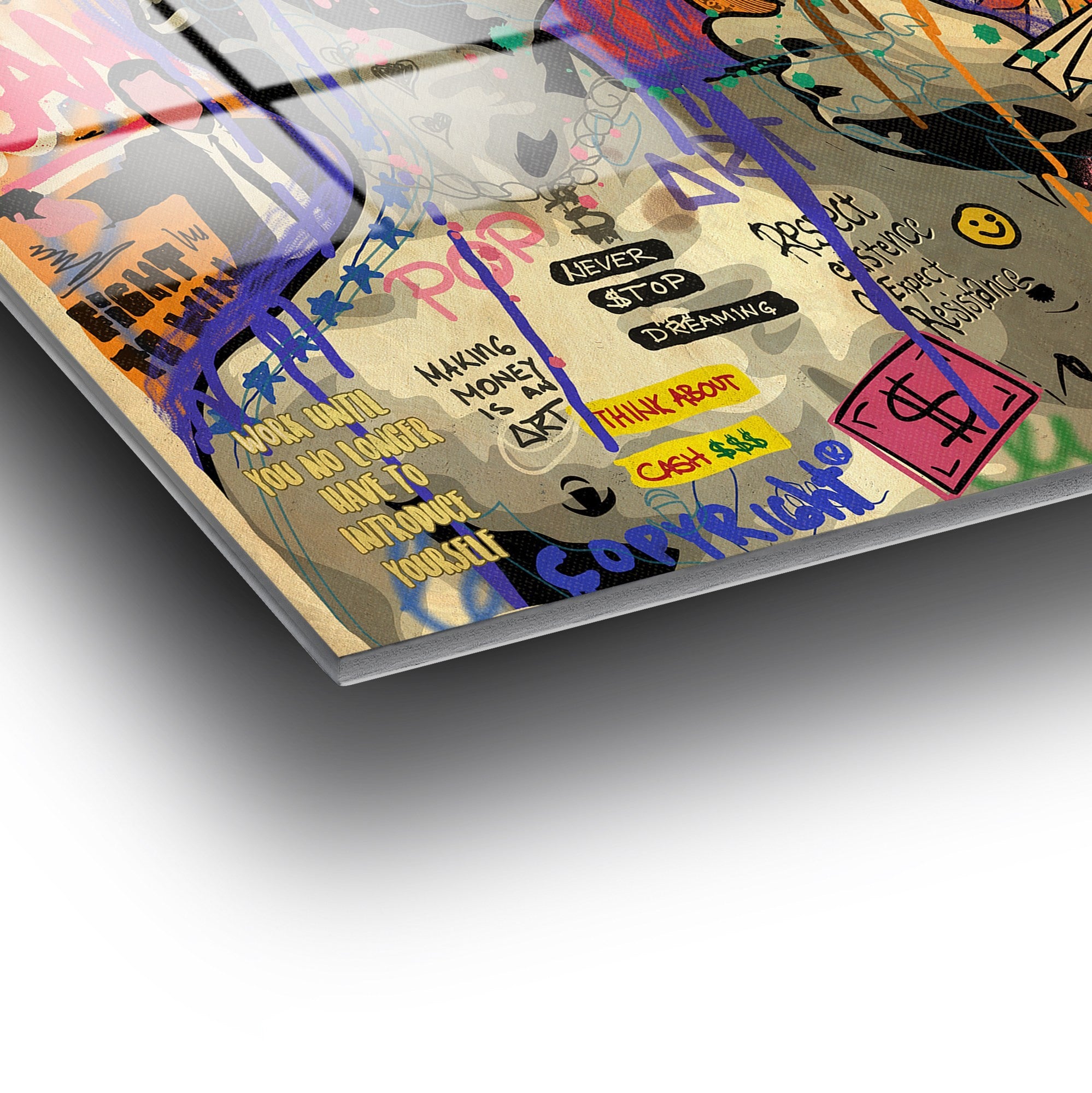 Quadro Decorativo em Vidro Temperado UV-839, Multicolor, 50 x 50 cm, 4 mm