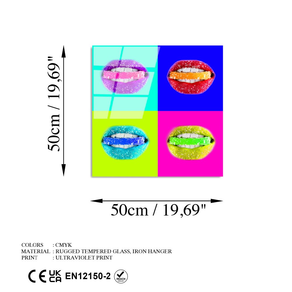 Quadro Decorativo em Vidro Temperado UV-841, Multicolor, 50 x 50 cm, 4 mm (Ref. 123BZM2334)