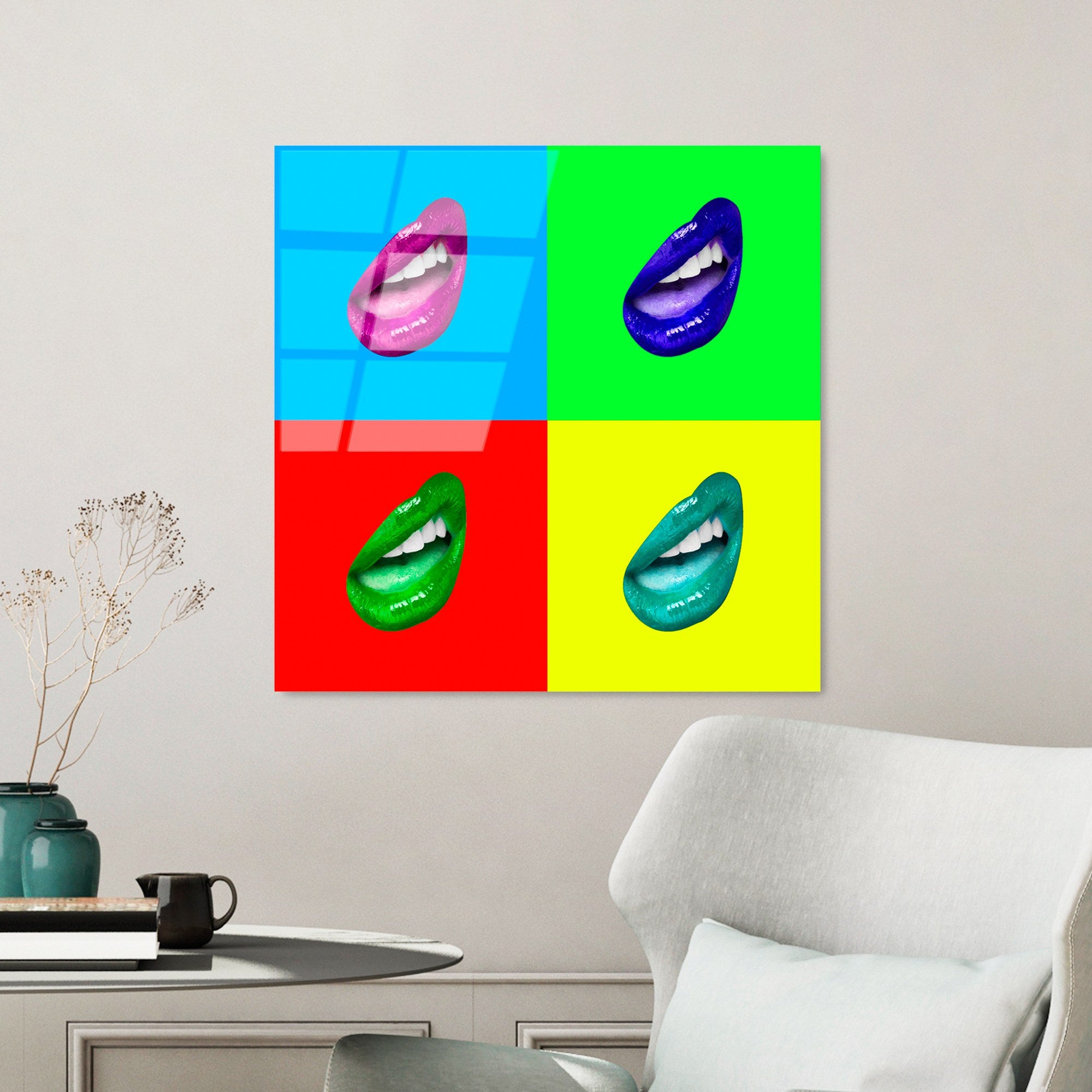 Quadro Decorativo em Vidro Temperado UV-842, Multicolor, 50 x 50 cm, 4 mm