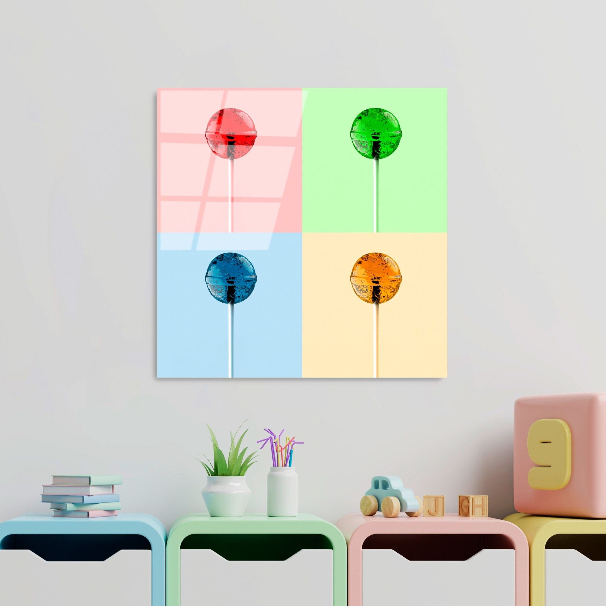 Quadro Decorativo em Vidro Temperado Multicolor 50 x 50 cm (4 mm) – UV-843