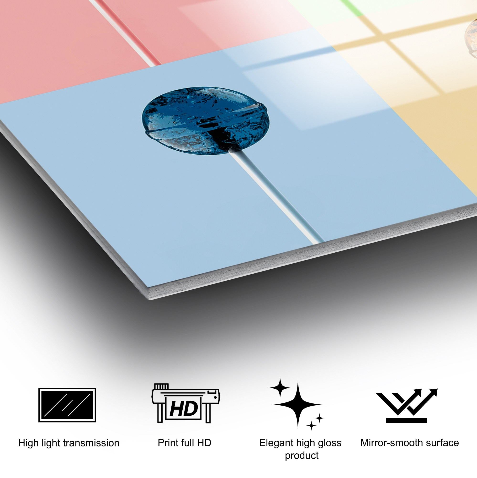 Quadro Decorativo em Vidro Temperado Multicolor 50 x 50 cm (4 mm) – UV-843