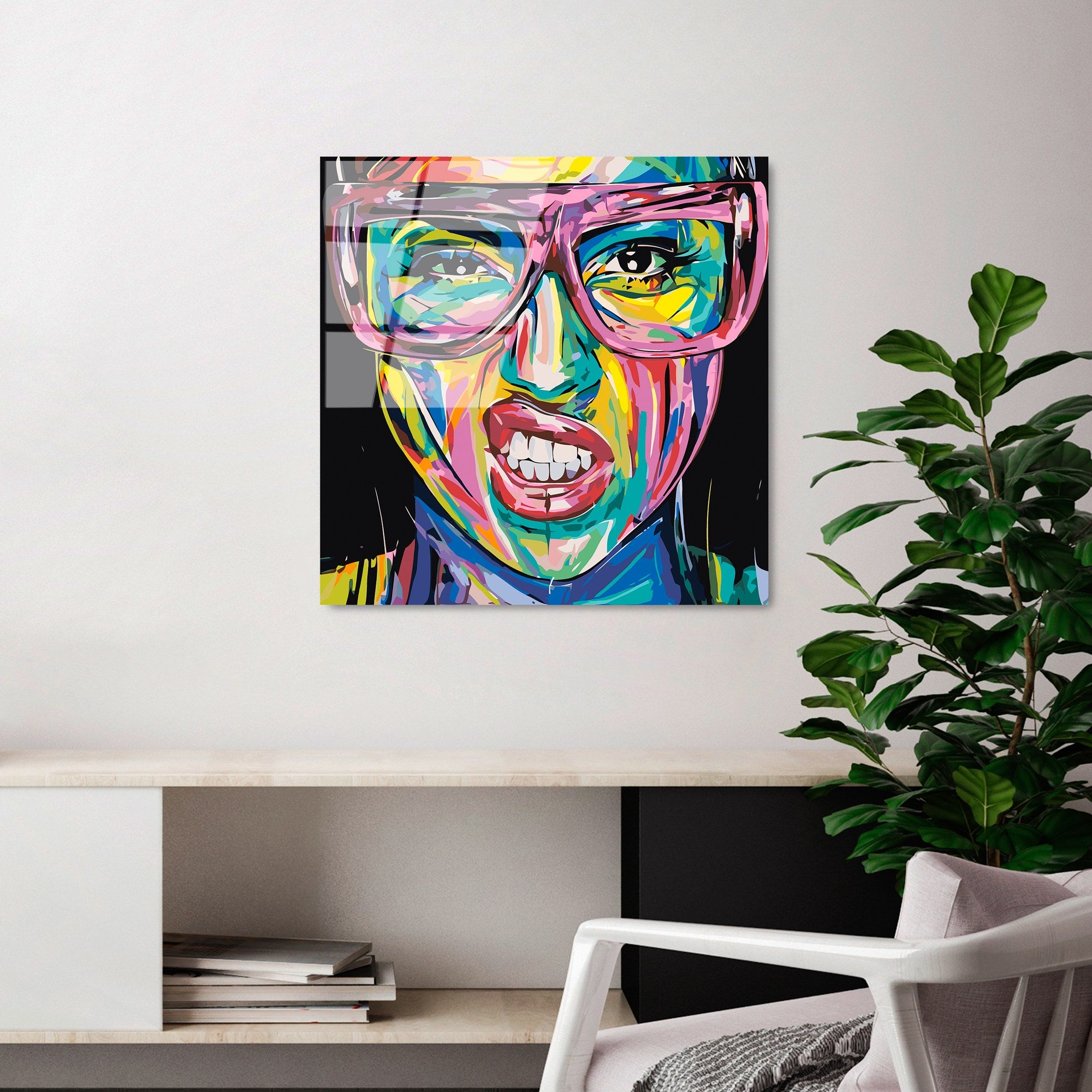 Quadro Decorativo em Vidro Temperado Multicolor UV-844, 50 x 50 cm (4 mm)