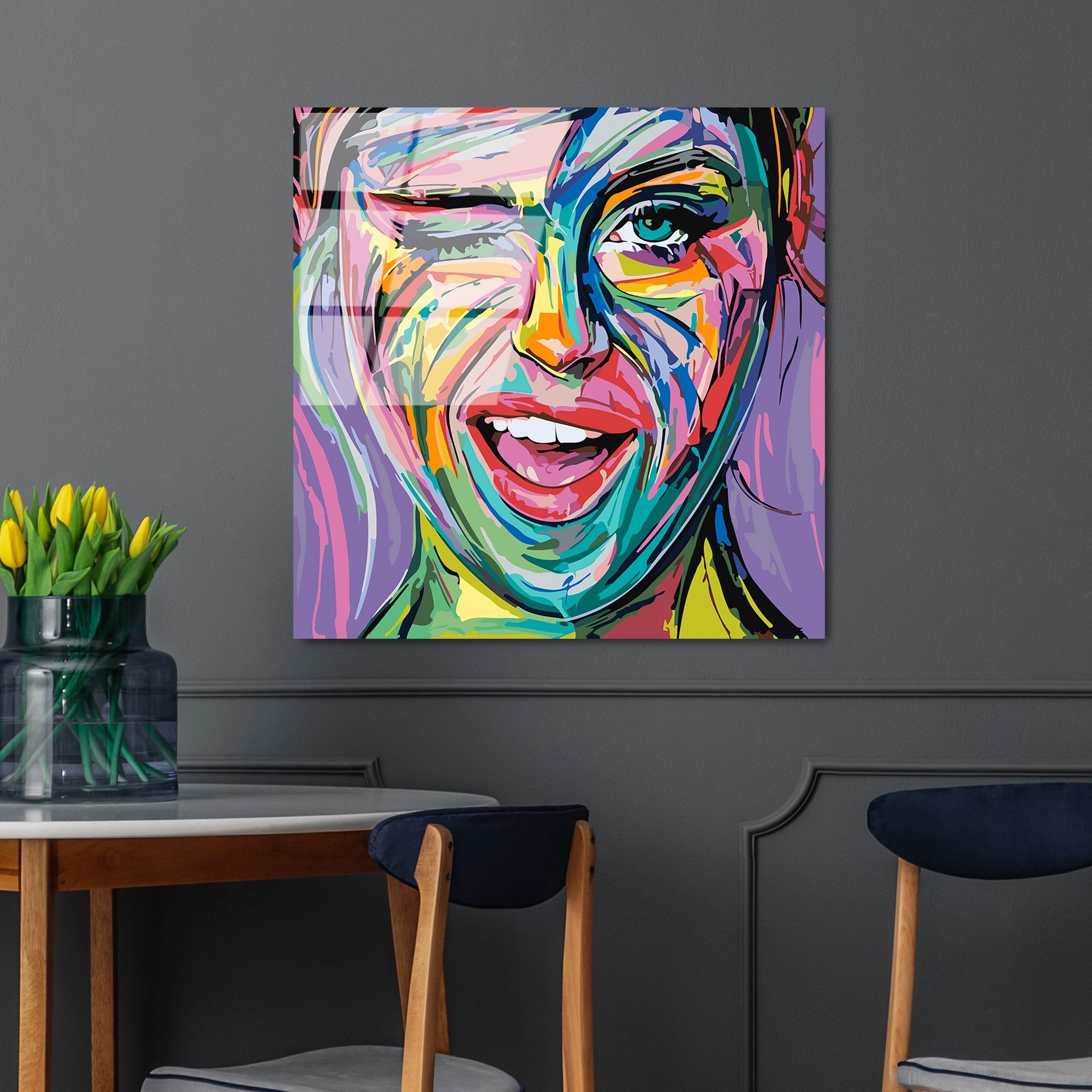 Quadro Decorativo em Vidro Temperado Multicolor 50x50 cm (4 mm) UV-845