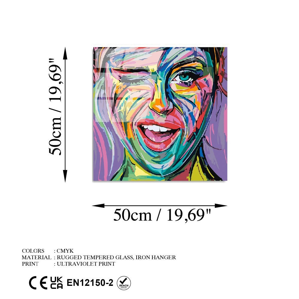 Quadro Decorativo em Vidro Temperado Multicolor 50x50 cm (4 mm) UV-845