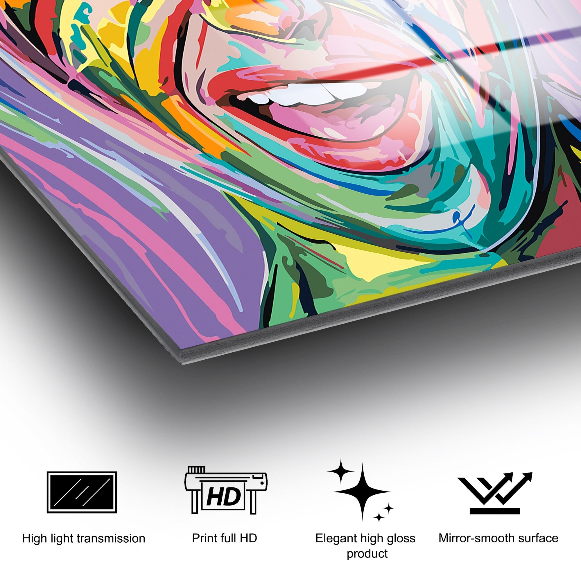 Quadro Decorativo em Vidro Temperado Multicolor 50x50 cm (4 mm) UV-845