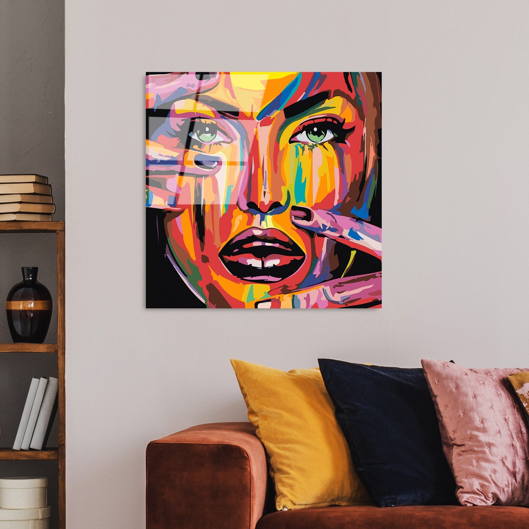 Quadro Decorativo em Vidro Temperado (4 mm) UV-846, 50 x 50 cm, Multicolor