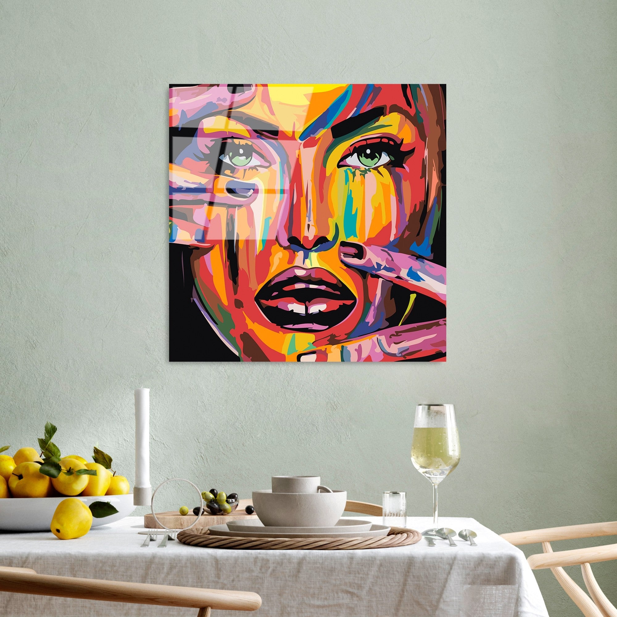 Quadro Decorativo em Vidro Temperado (4 mm) UV-846, 50 x 50 cm, Multicolor