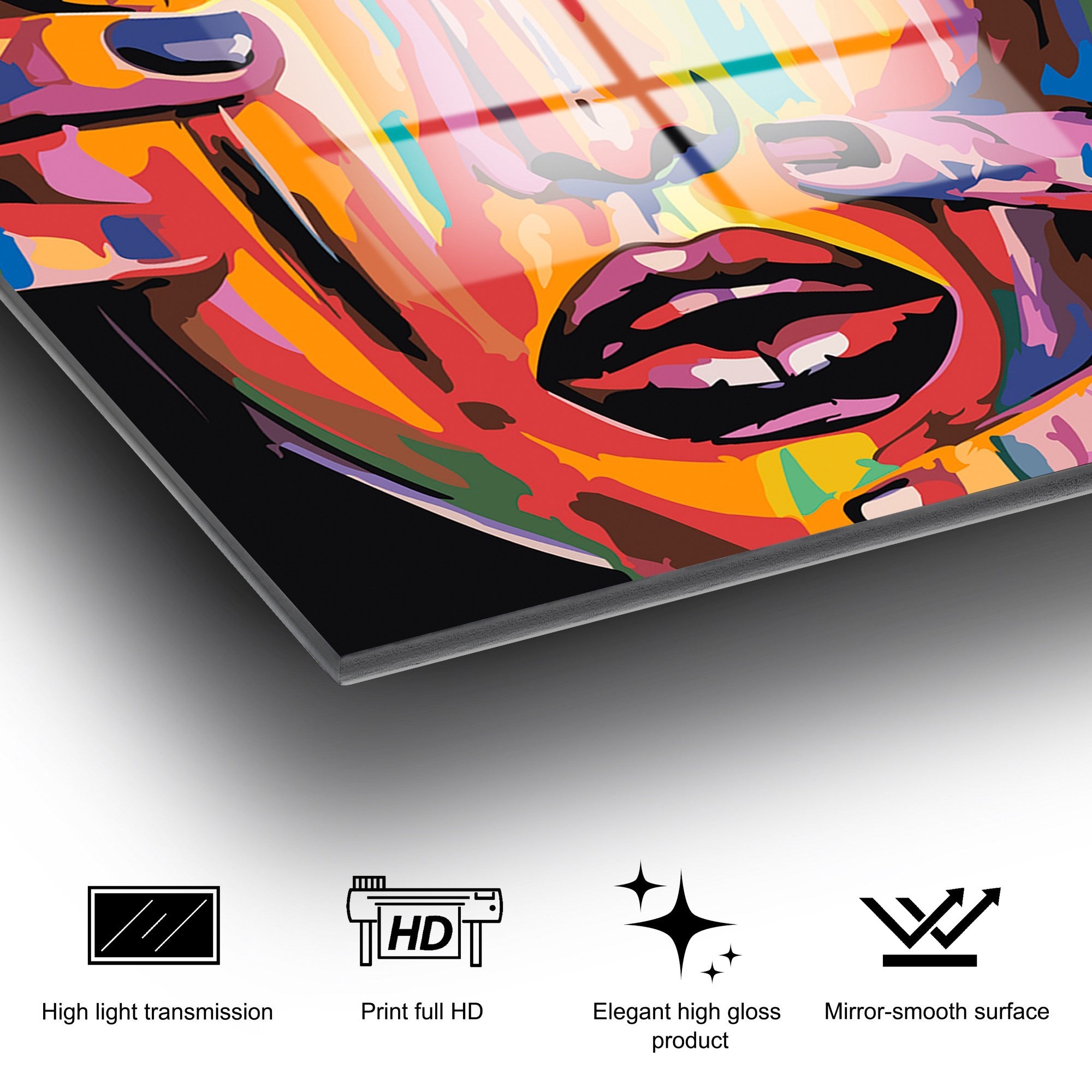 Quadro Decorativo em Vidro Temperado (4 mm) UV-846, 50 x 50 cm, Multicolor