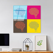 Quadro Decorativo em Vidro Temperado 4 mm (50 x 50 cm) Multicolor – UV-847